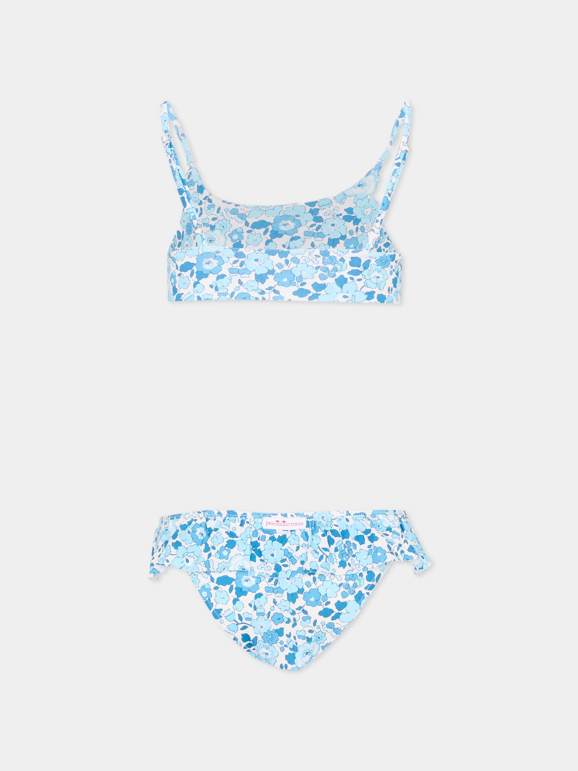 Bikini celeste in liberty per bambina,Pesciolino Rosso,BKK 7 S 177