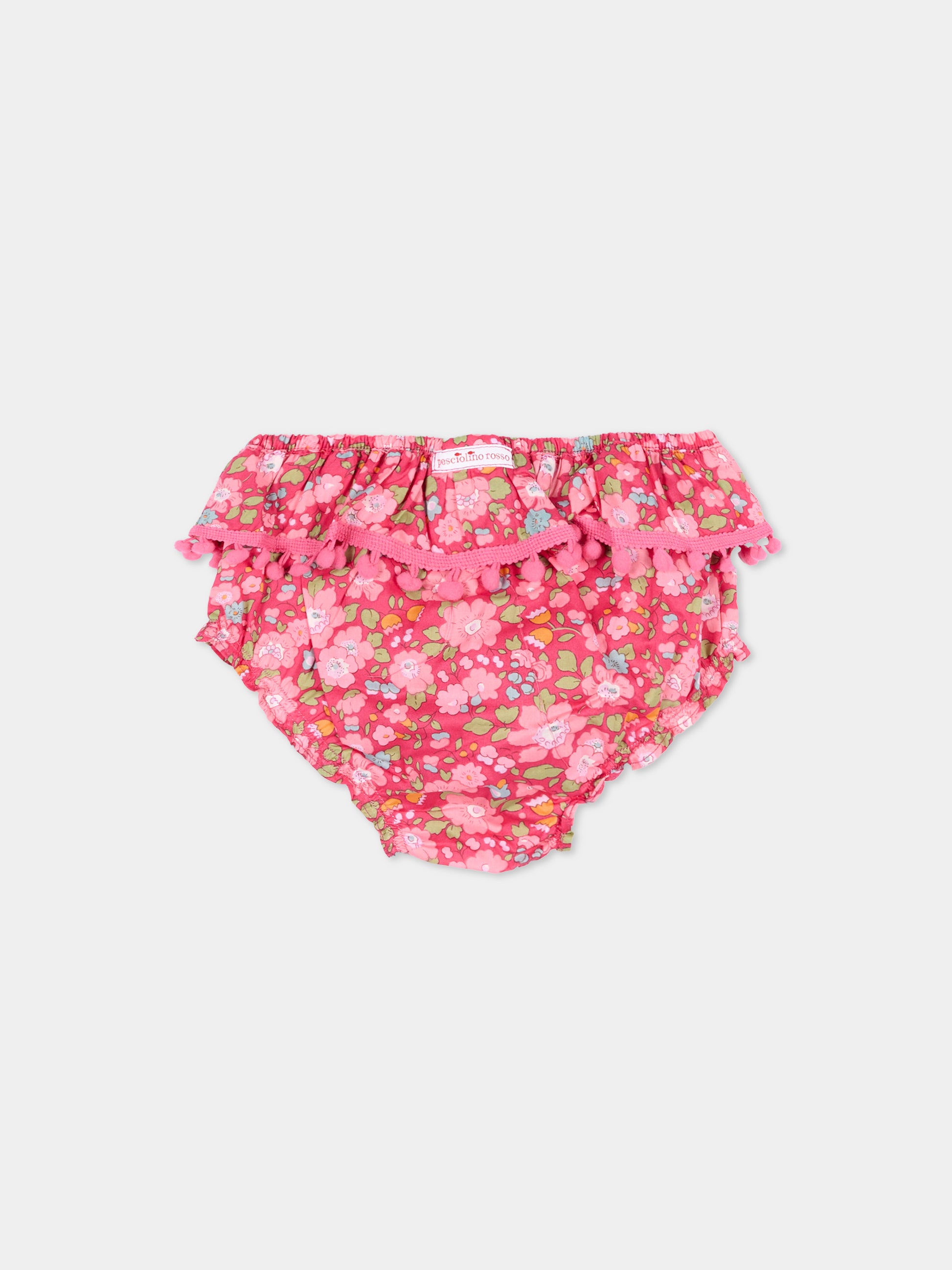 Slip bikini fucsia per neonata floreale,Pesciolino Rosso,N02 PONPON S 182