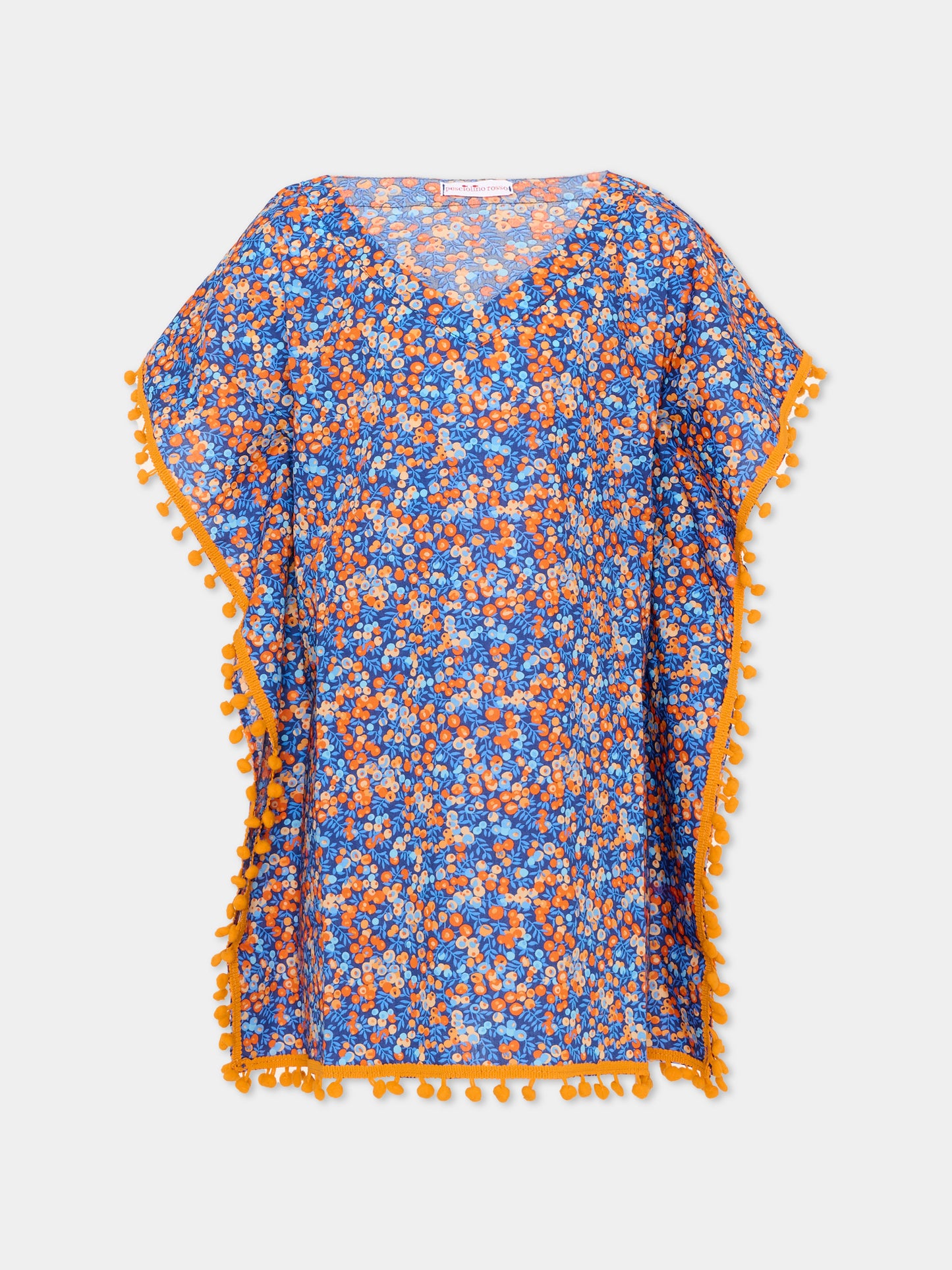 Copricostume blu per bambina floreale,Pesciolino Rosso,CAF 06PONPON S 194