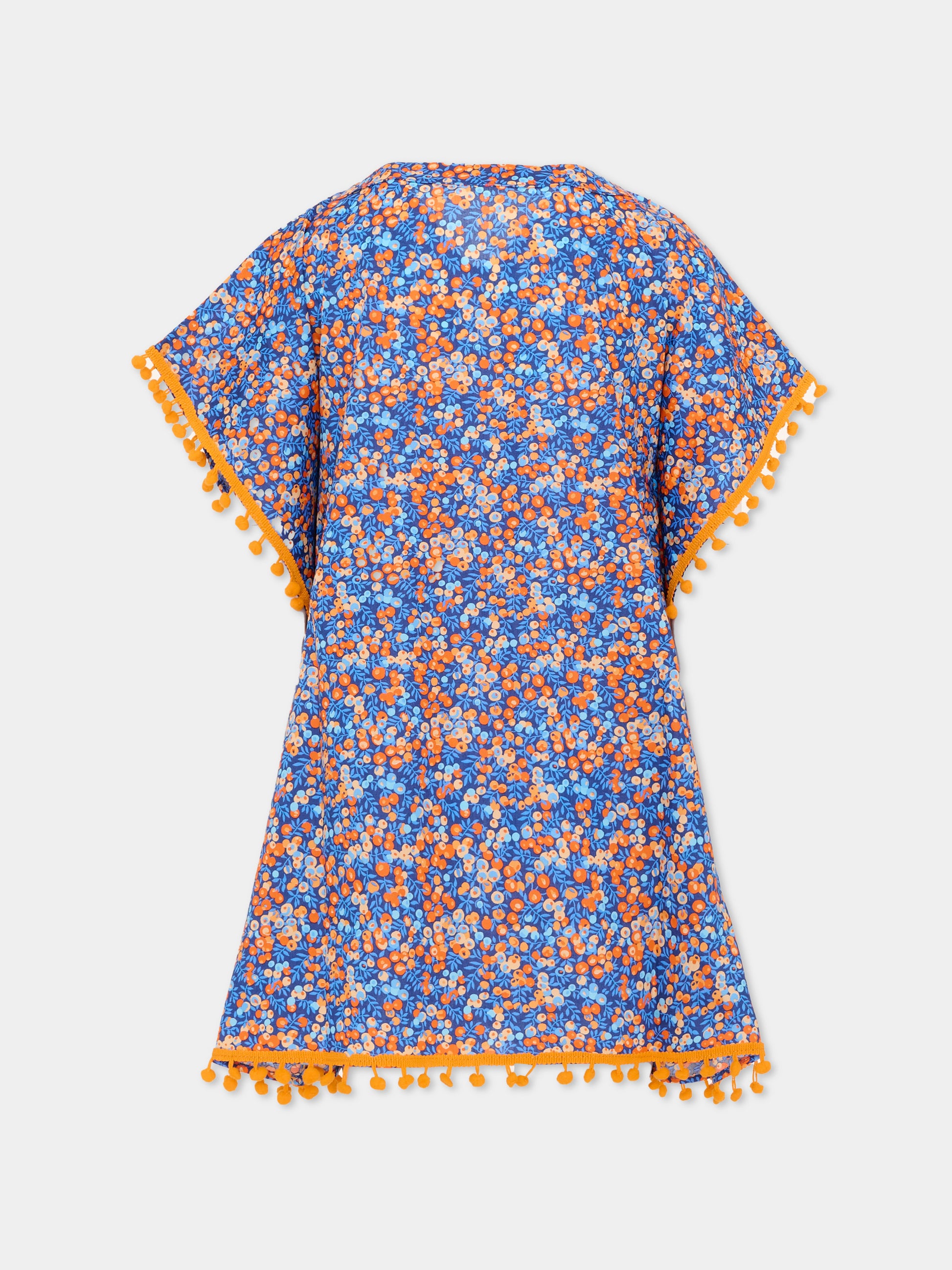 Copricostume blu per bambina floreale,Pesciolino Rosso,CAF 06PONPON S 194