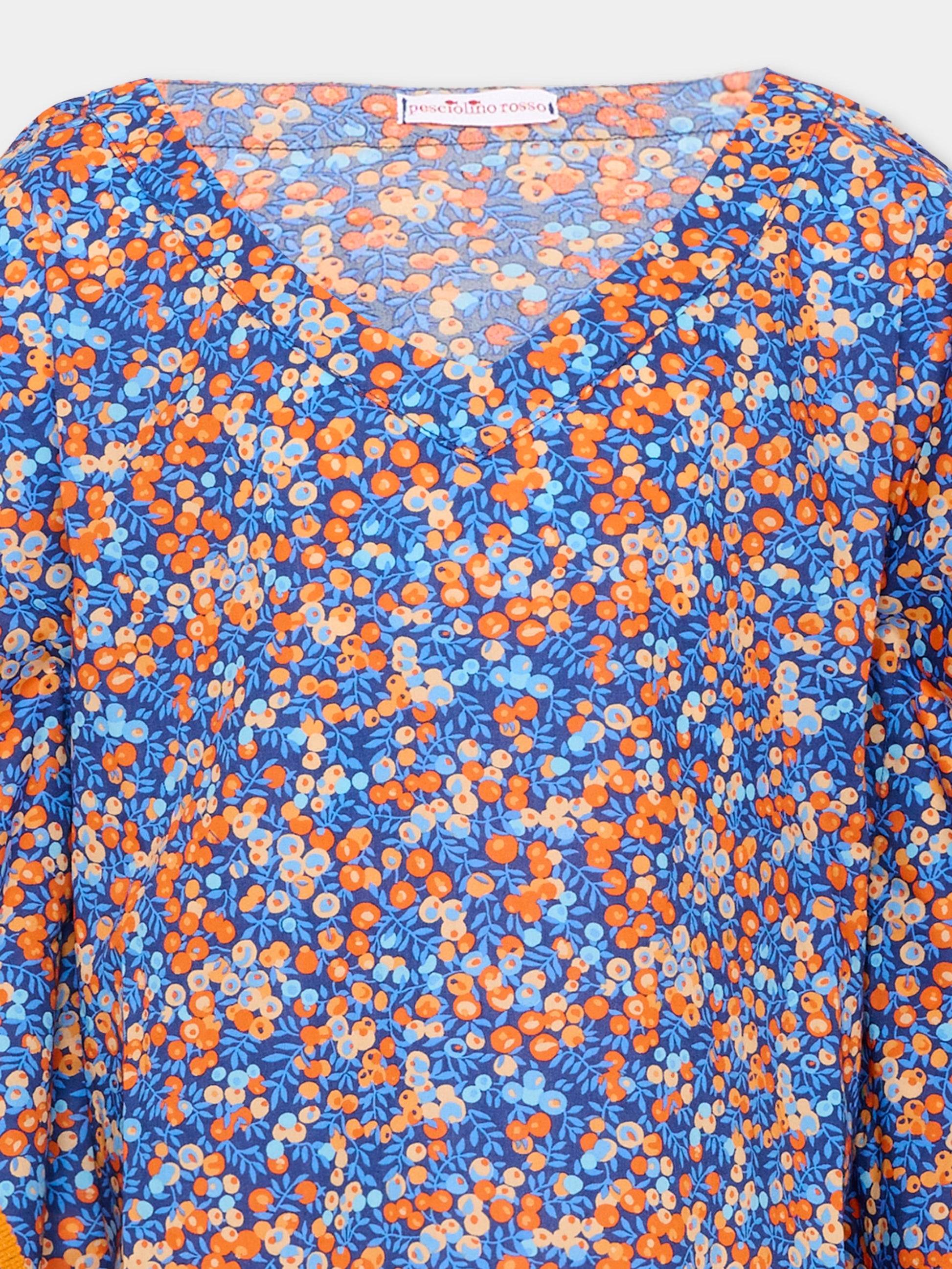 Copricostume blu per bambina floreale,Pesciolino Rosso,CAF 06PONPON S 194