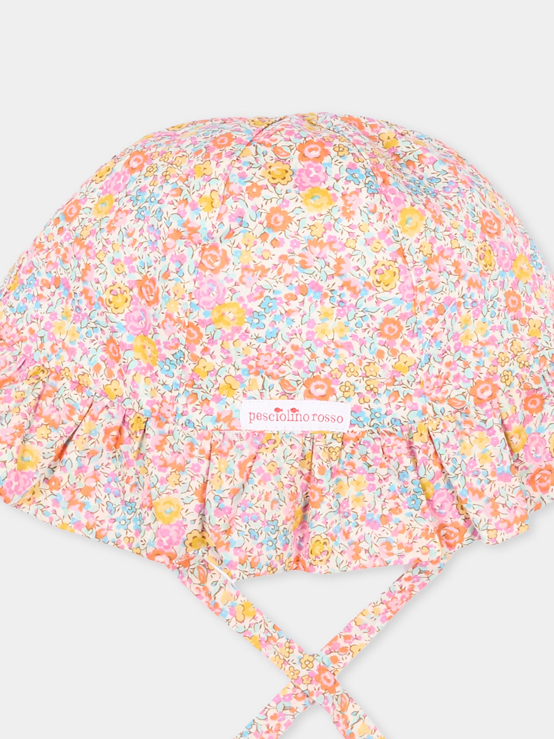 Cloche gialla per neonata floreale,Pesciolino Rosso,CP S 186