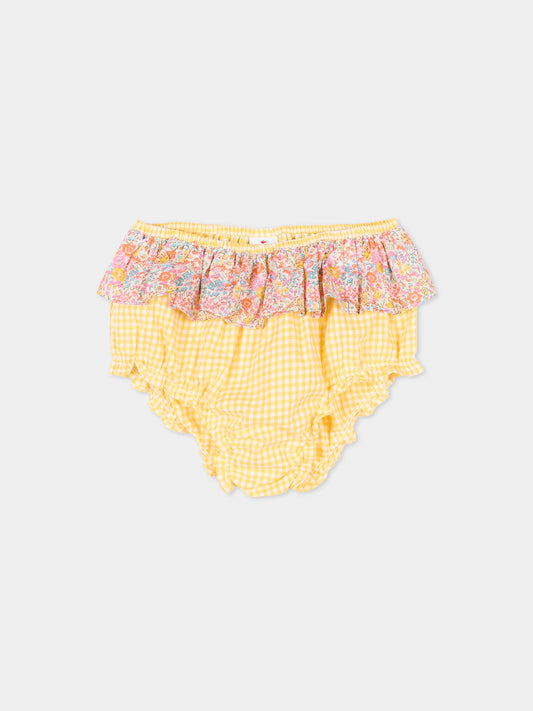 Slip bikini giallo per neonata vichy,Pesciolino Rosso,N02 PATCH S 186