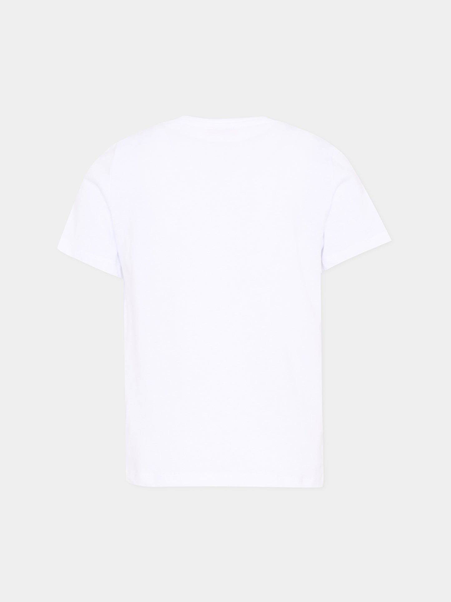 T-shirt bianca per bambino con tasca multicolor,Pesciolino Rosso,TSM S 194