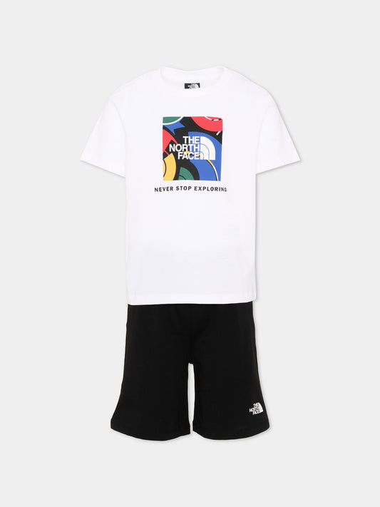 Completo sportivo bianco per bambino con logo,The North Face Kids,NF0A8G1HLA91