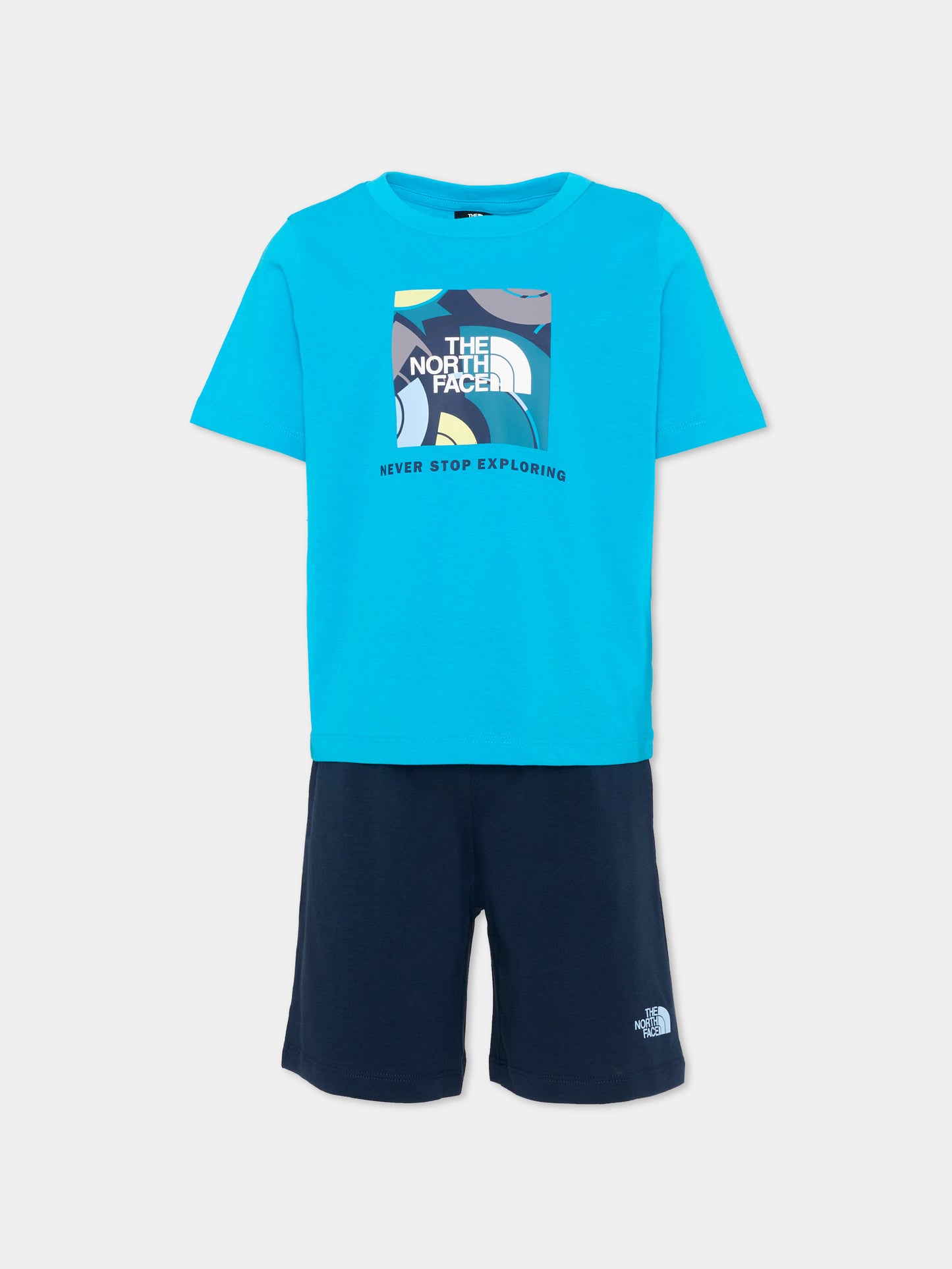 Completo sportivo azzurro per bambino con logo,The North Face Kids,NF0A8G1HDGY1