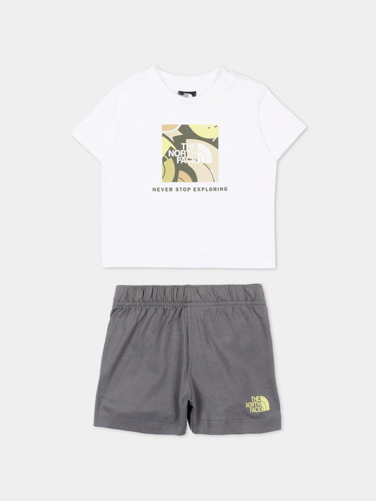 Completo sportivo bianco per neonato con logo,The North Face Kids,NF0A8G1D3N81