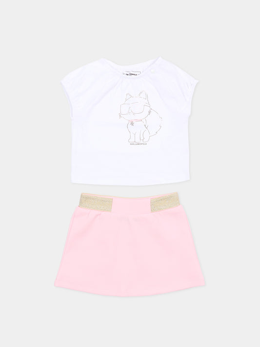 Completo rosa per neonata con Choupette,Karl Lagerfeld Kids,Z31046 S01