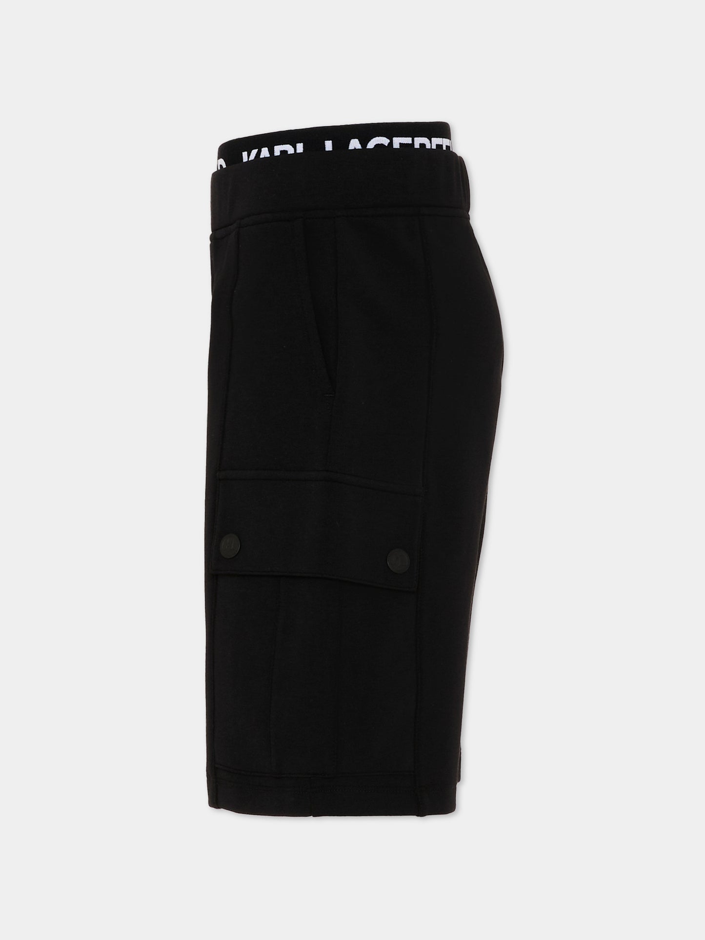 Shorts nero per bambino con logo,Karl Lagerfeld Kids,Z31083 09B