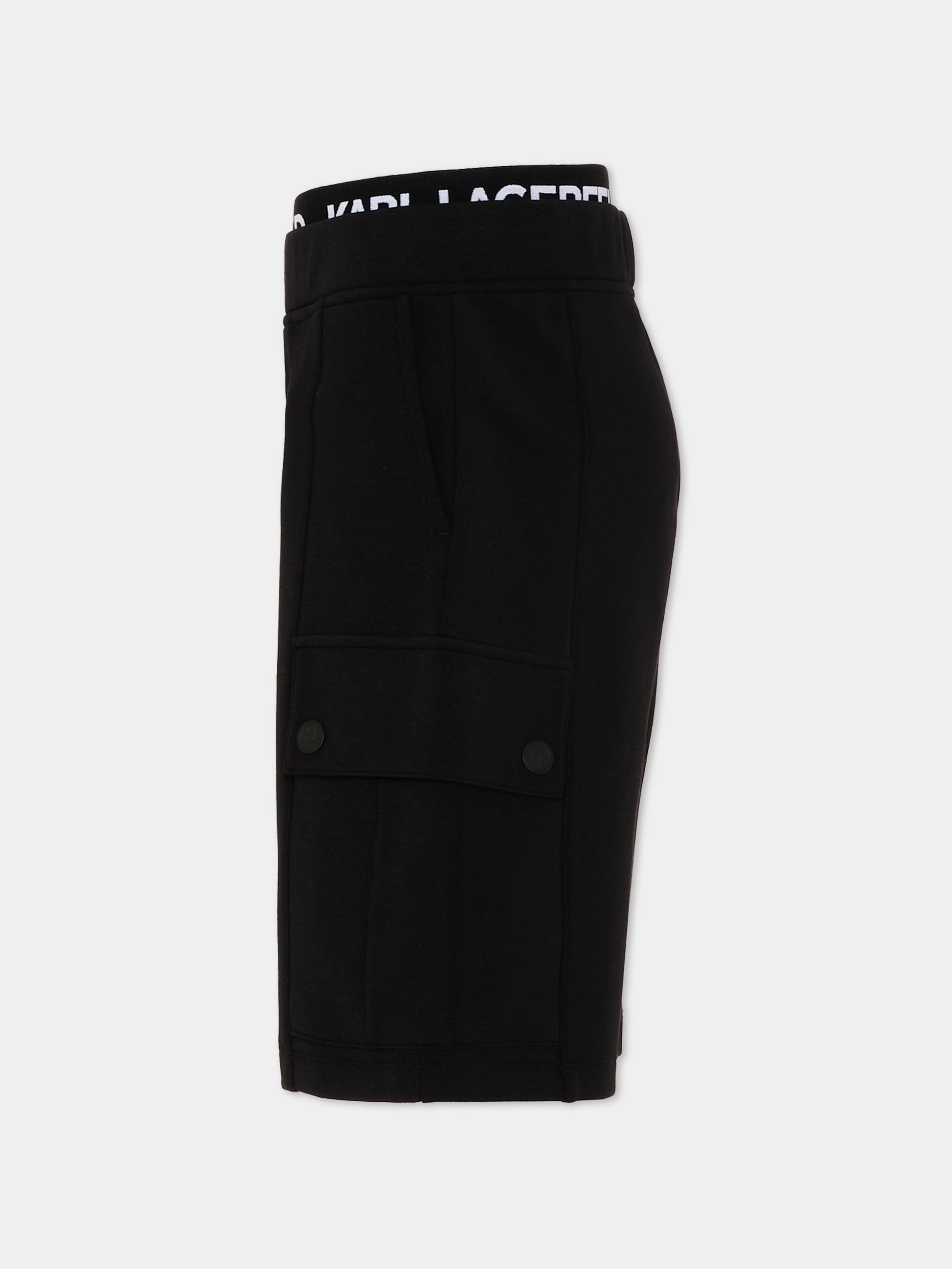 Shorts nero per bambino con logo,Karl Lagerfeld Kids,Z31083 09B