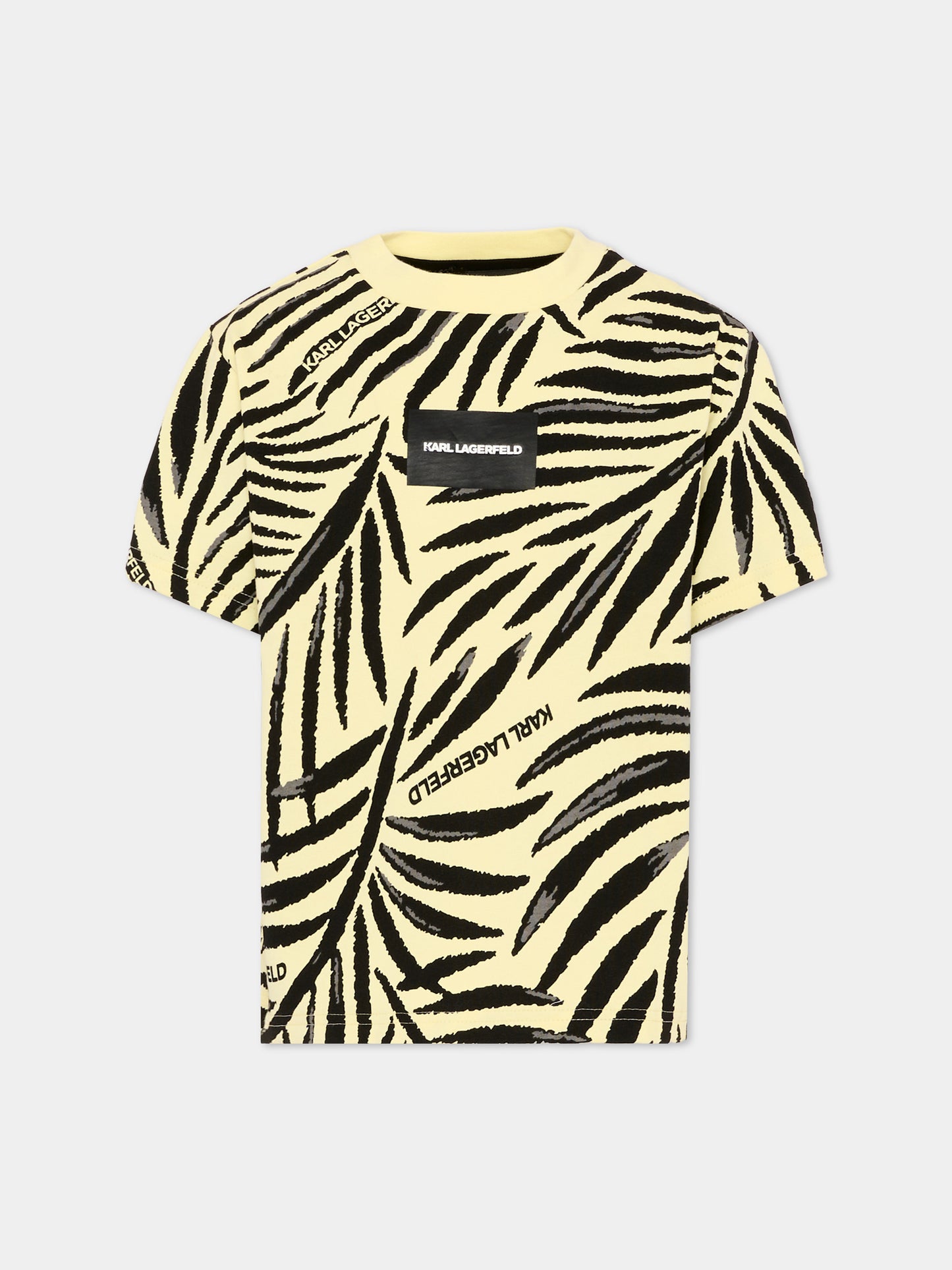 T-shirt gialla per bambino con logo,Karl Lagerfeld Kids,Z31104 556