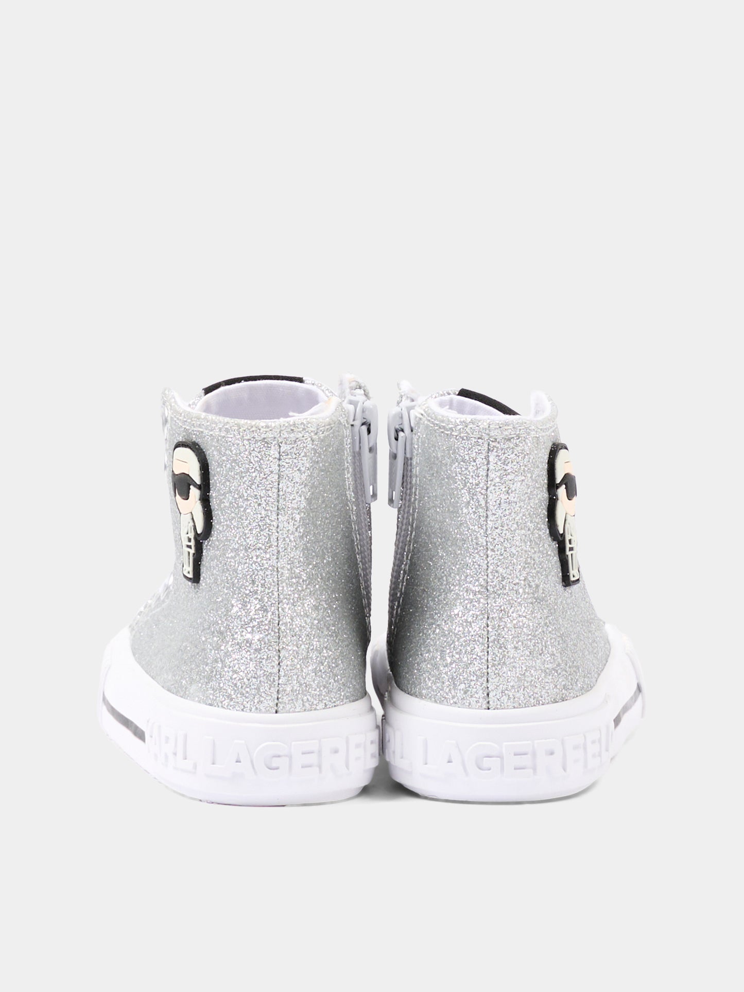 Sneakers argento per bambina con Ikonik Karl,Karl Lagerfeld Kids,Z31171 016