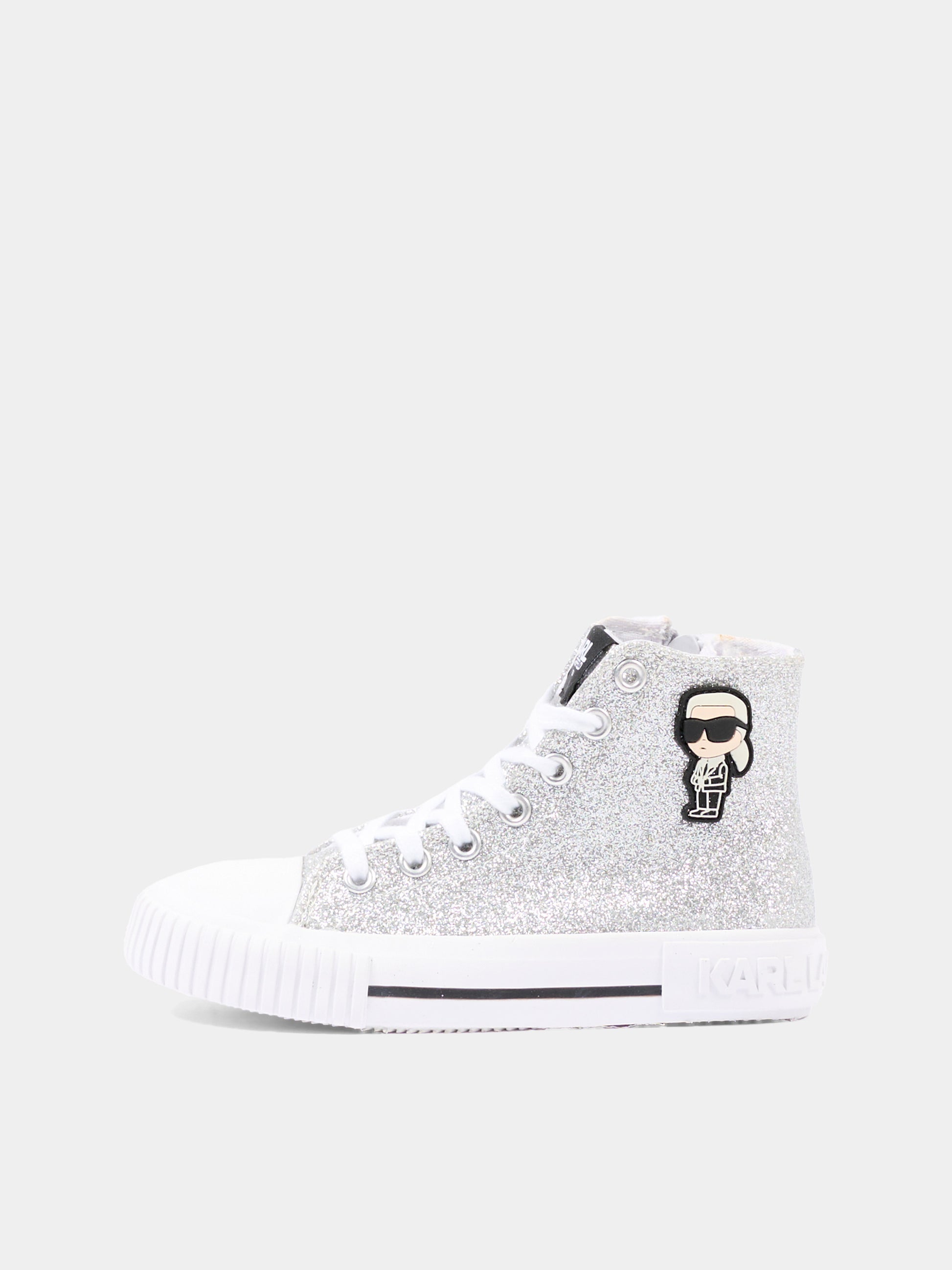 Sneakers argento per bambina con Ikonik Karl,Karl Lagerfeld Kids,Z31171 016