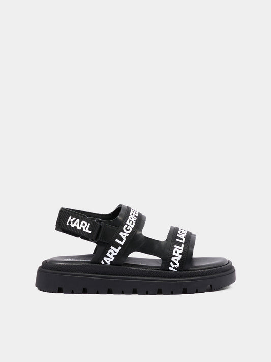 Sandali neri per bambino con logo,Karl Lagerfeld Kids,Z31176 09B