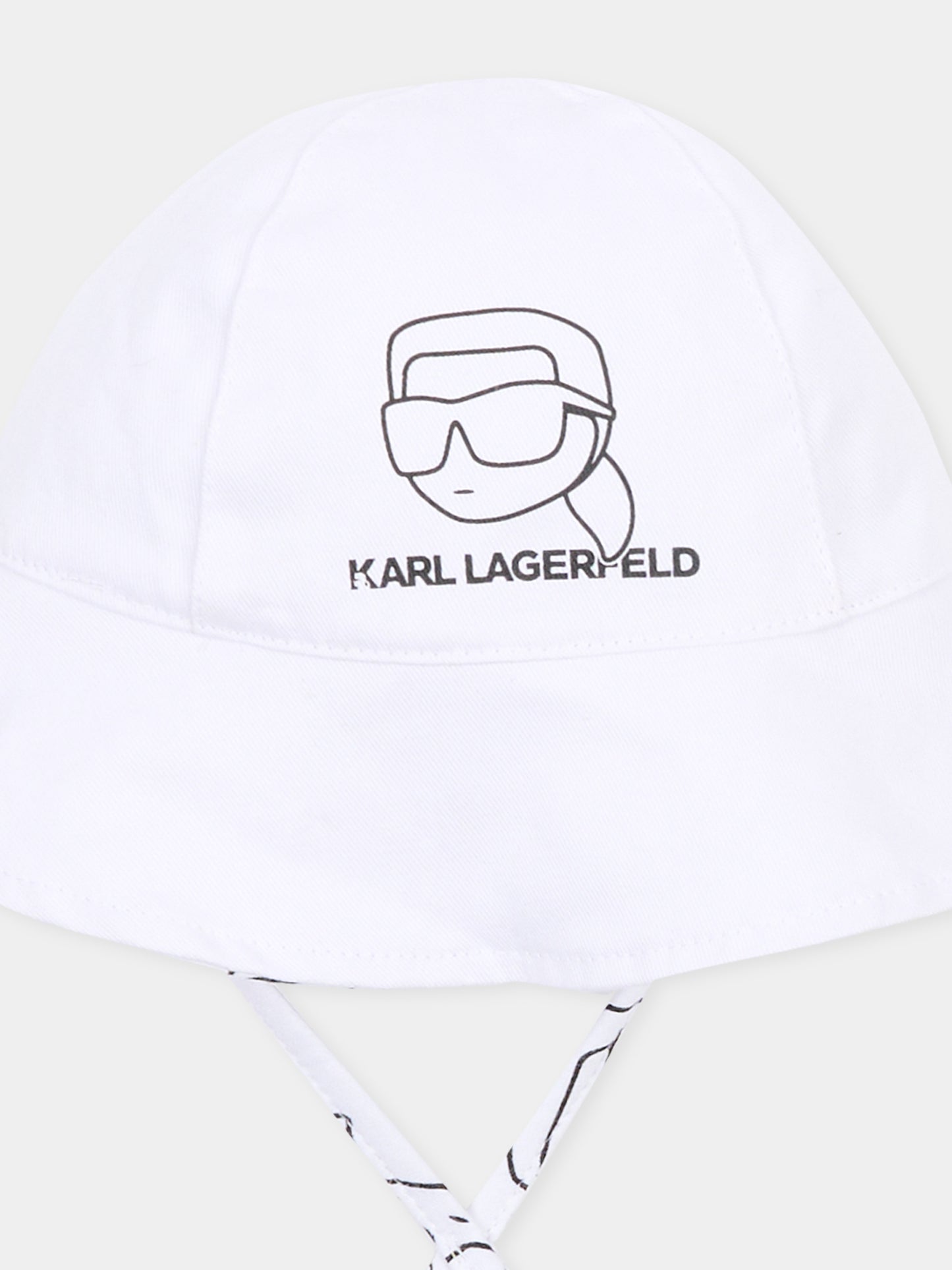 Cloche reversibile bianca per neonato con Karl Lagerfeld,Karl Lagerfeld Kids,Z31188 10P