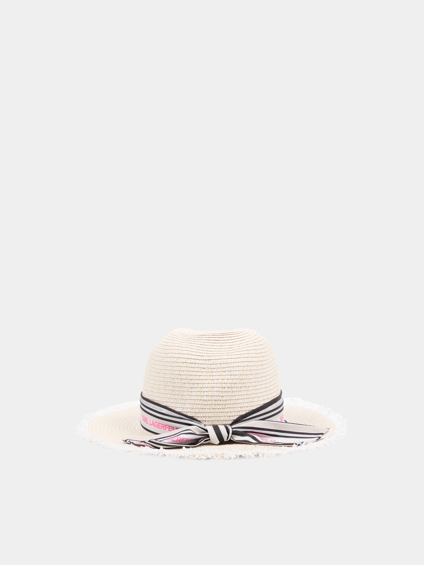 Cappello di paglia beige per bambina logo,Karl Lagerfeld Kids,Z31199 Z40