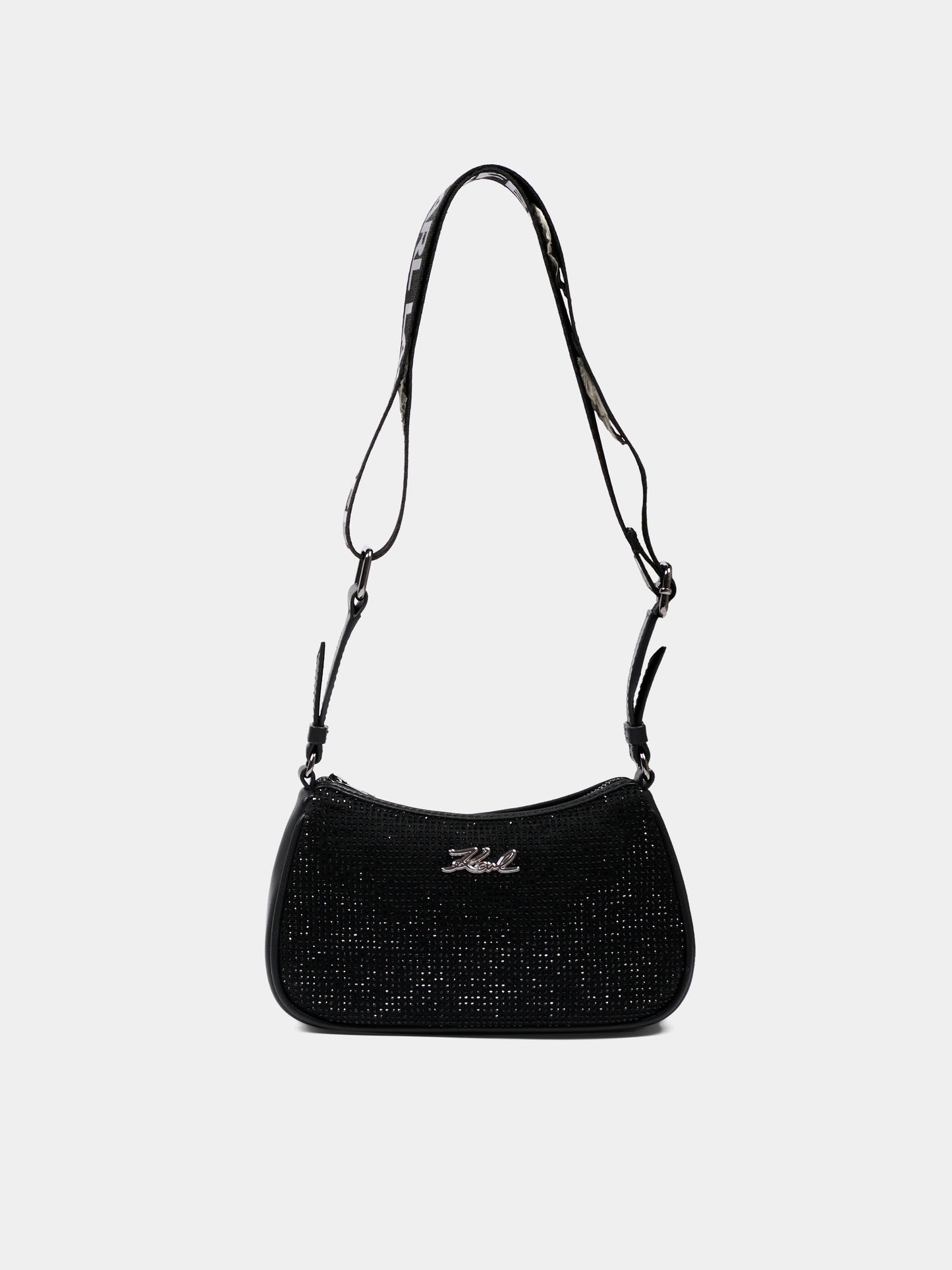 Borsa nera per bambina con strass,Karl Lagerfeld Kids,Z31240 09B