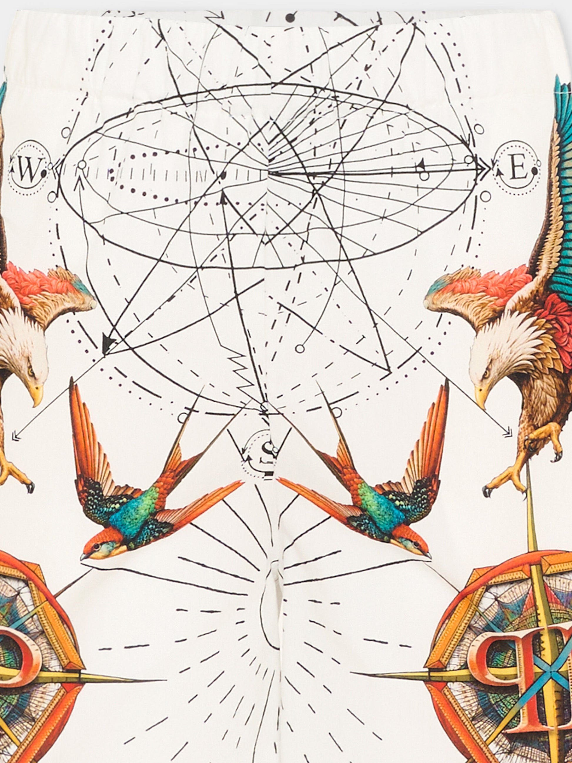 Shorts bianco per bambino con aquile,Philipp Plein Junior,S6PHJBBE030 002