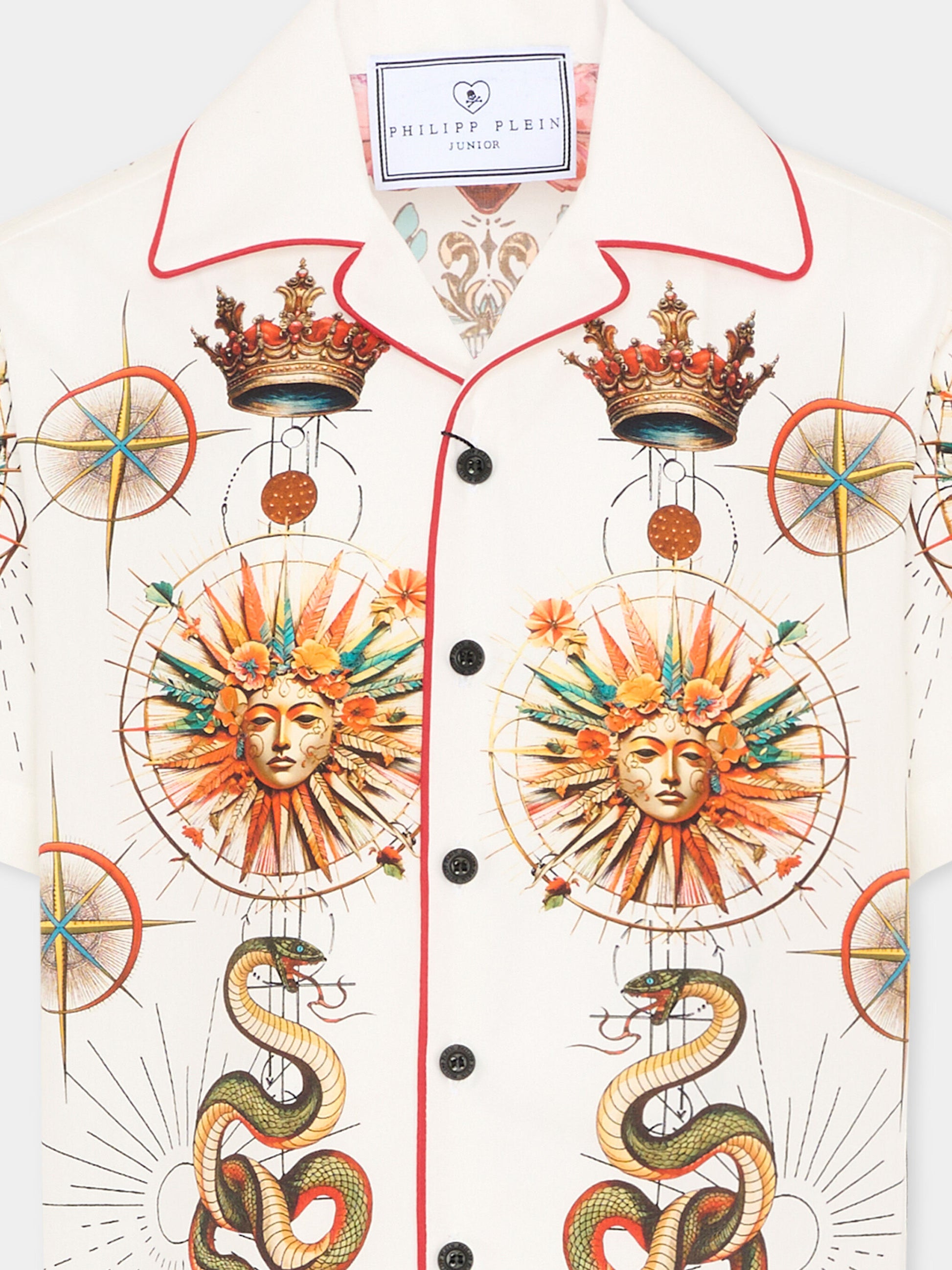 Camicia bianca per bambino con stampa,Philipp Plein Junior,S6PHJBSI031 002