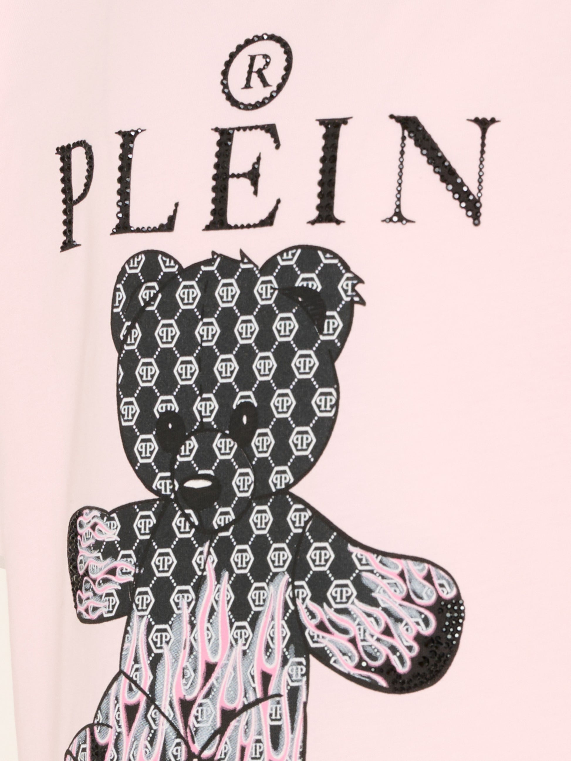 T-shirt rosa per bambina con orsetto,Philipp Plein Junior,S6PHJGTH162 042