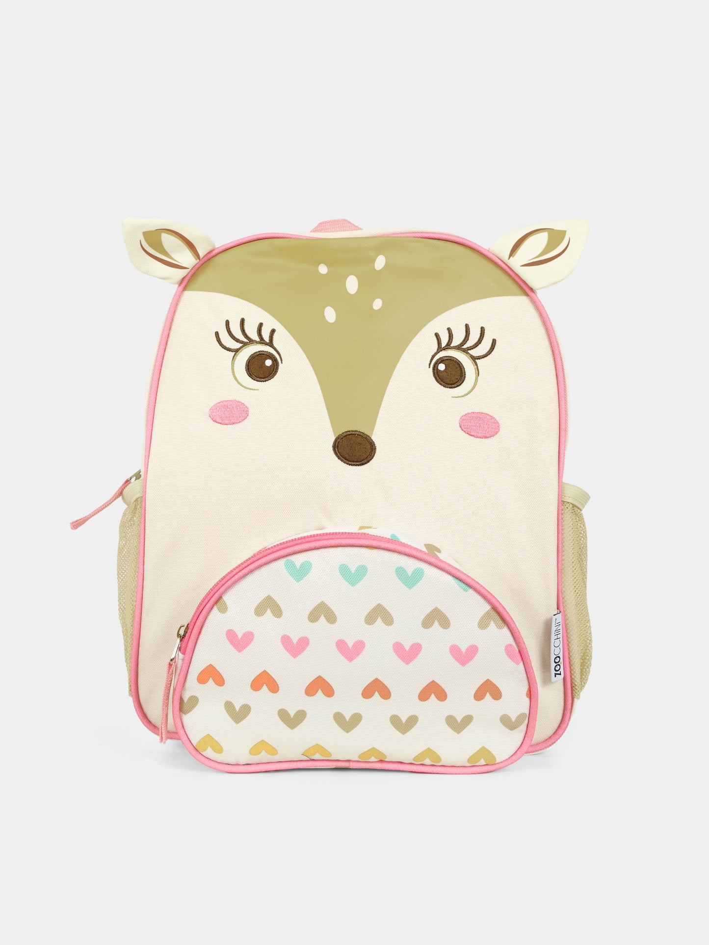 Ivory backpack for baby girl with doe