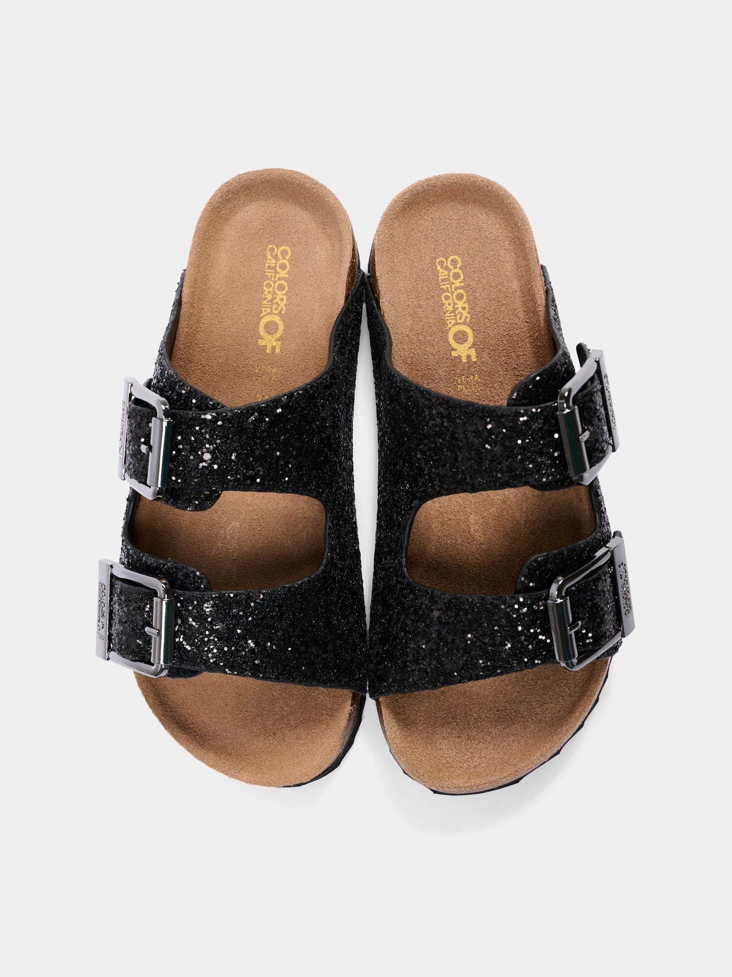 Sandali neri glitterati per bambina,Colors Of California,HC 2415N BLA