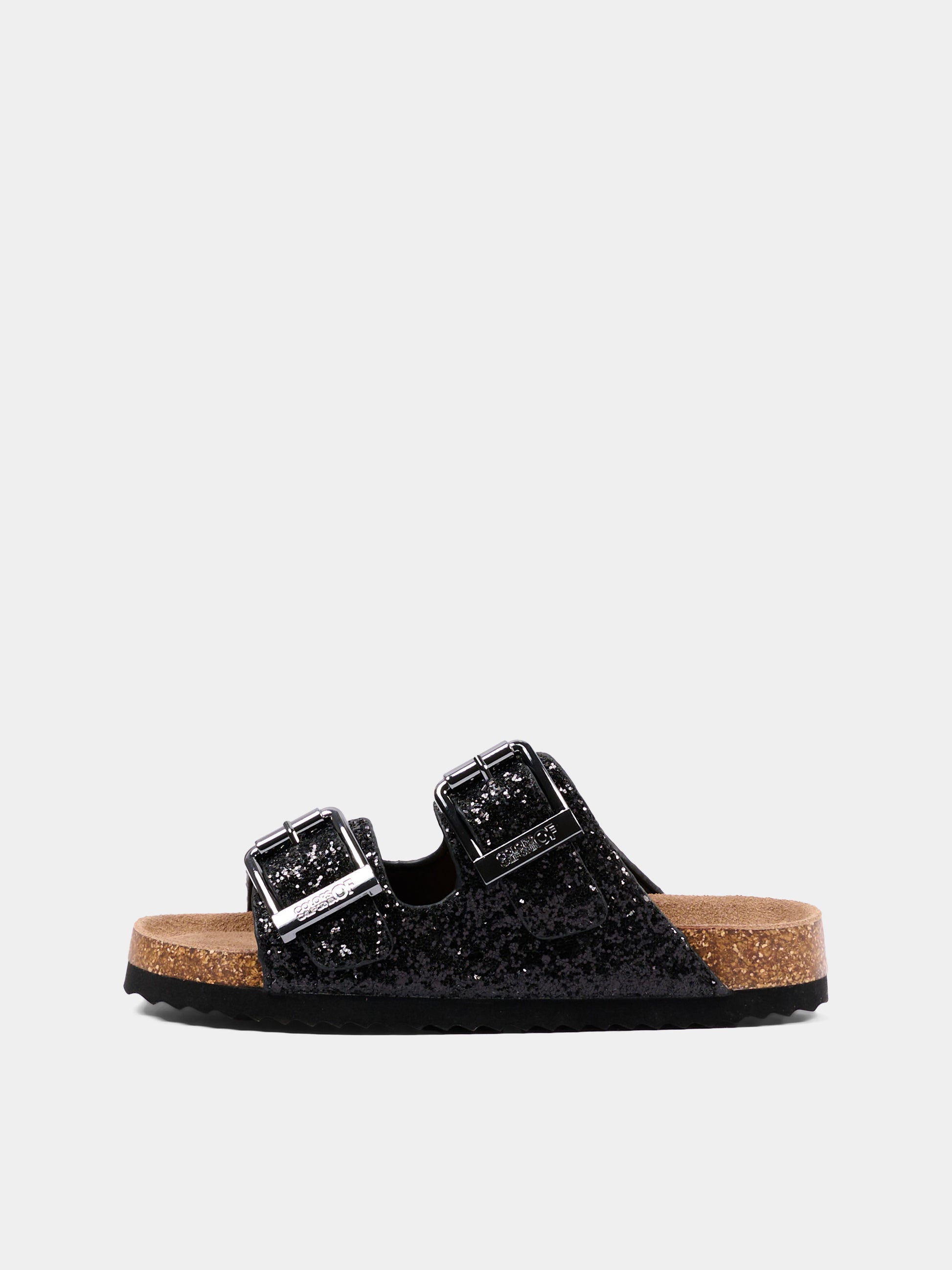 Sandali neri glitterati per bambina,Colors Of California,HC 2415N BLA