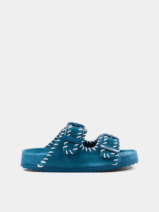 Sandali blu per bambina con impunture,Colors Of California,HC 2610 SEA