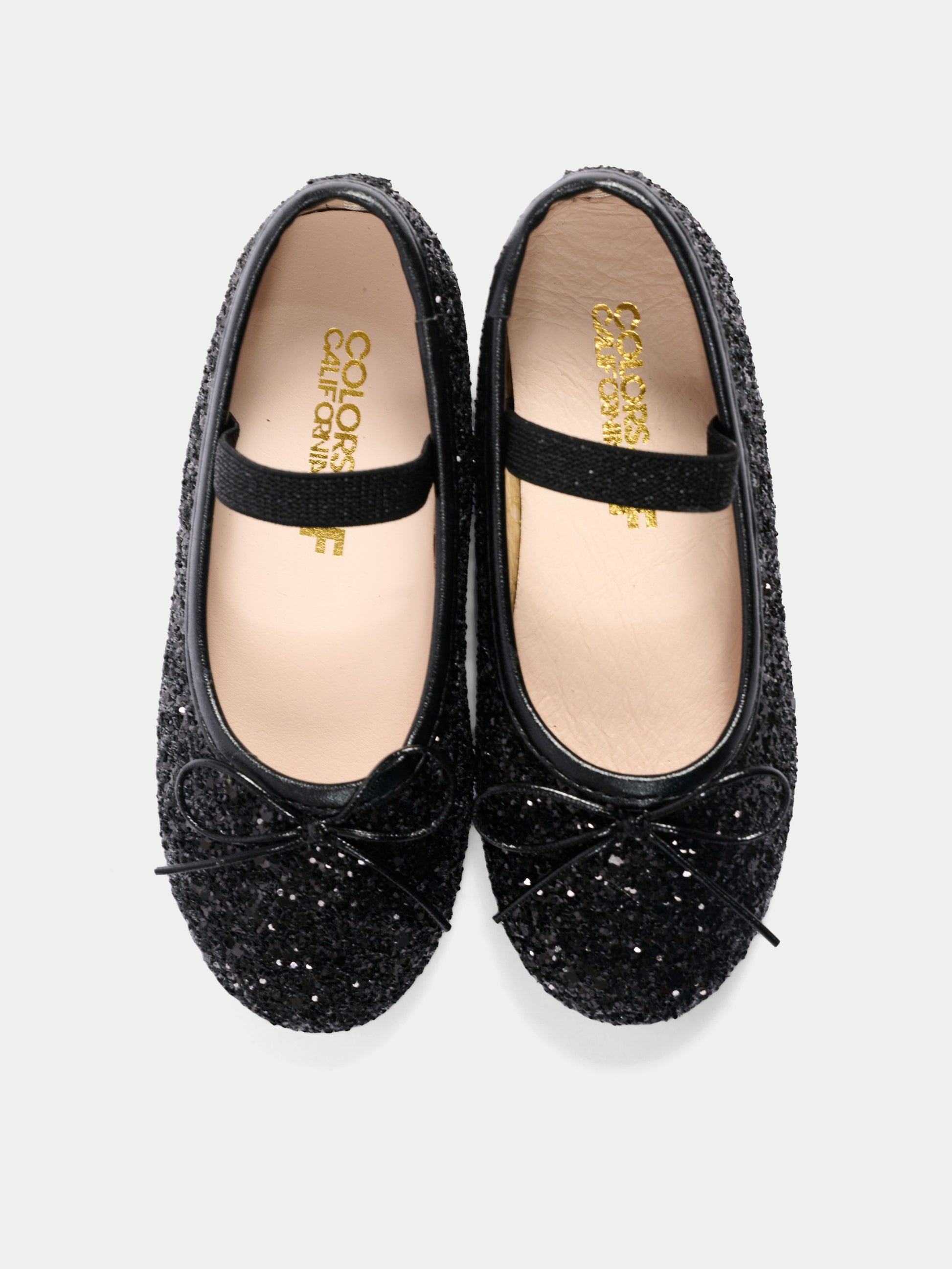 Ballerine nere glitterate per bambina,Colors Of California,HC YUCCAK01 BLA