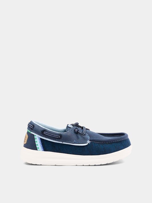 Mocassini blu Wells Y Classic per bambino,Hey Dude,45076 410 HDY1