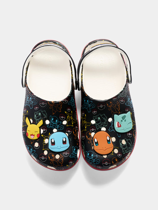 Black clogs for Kids with Pokémon