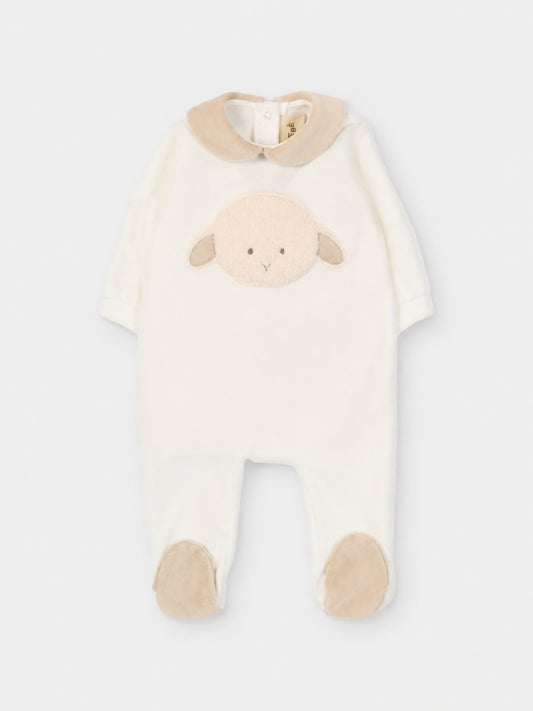 Tutina bianca per neonati con agnellino,Le Boo Beebè,CB011 2021
