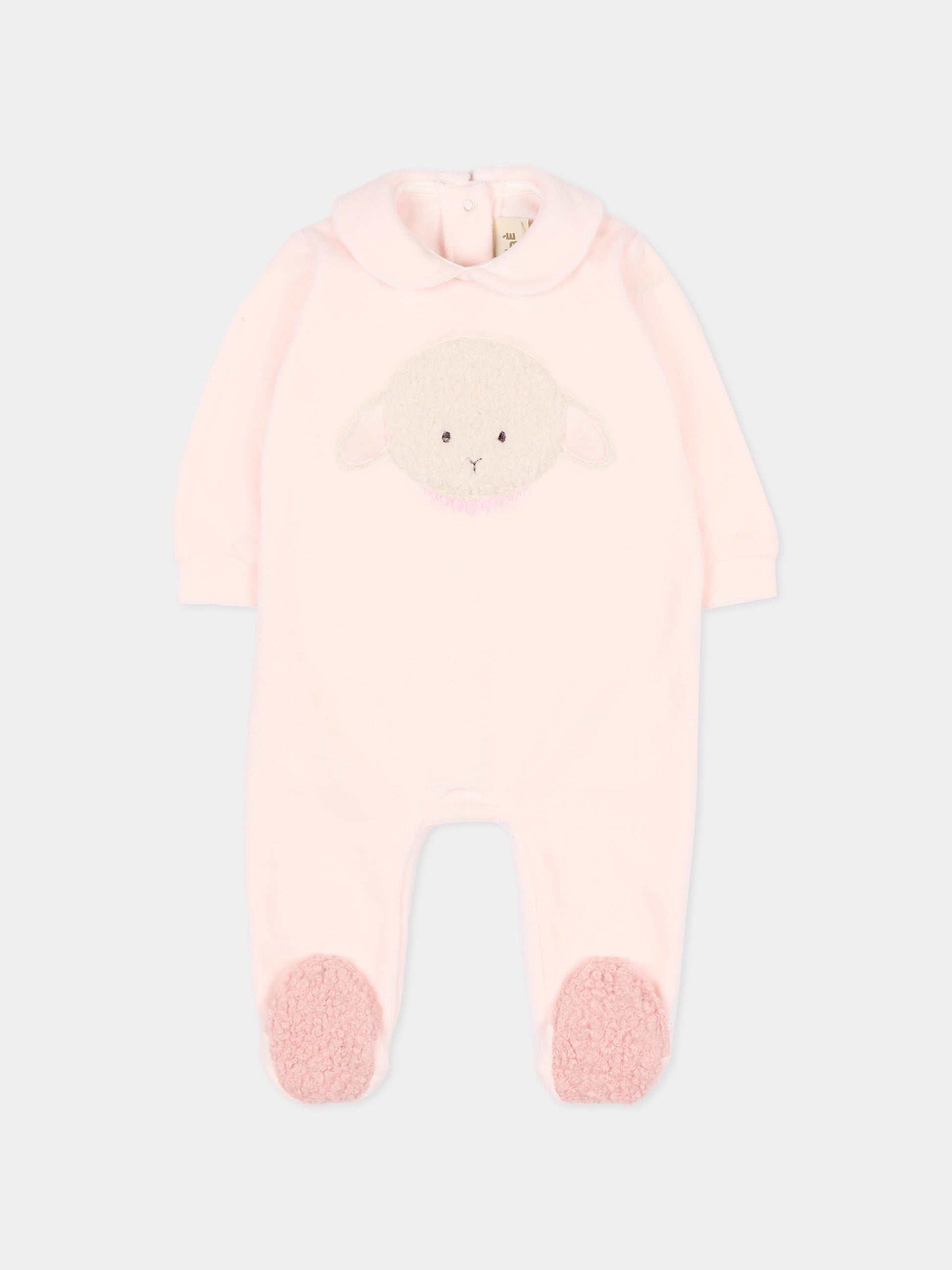 Tutina rosa per neonata con agnellino e collana,Le Boo Beebè,CB011 30