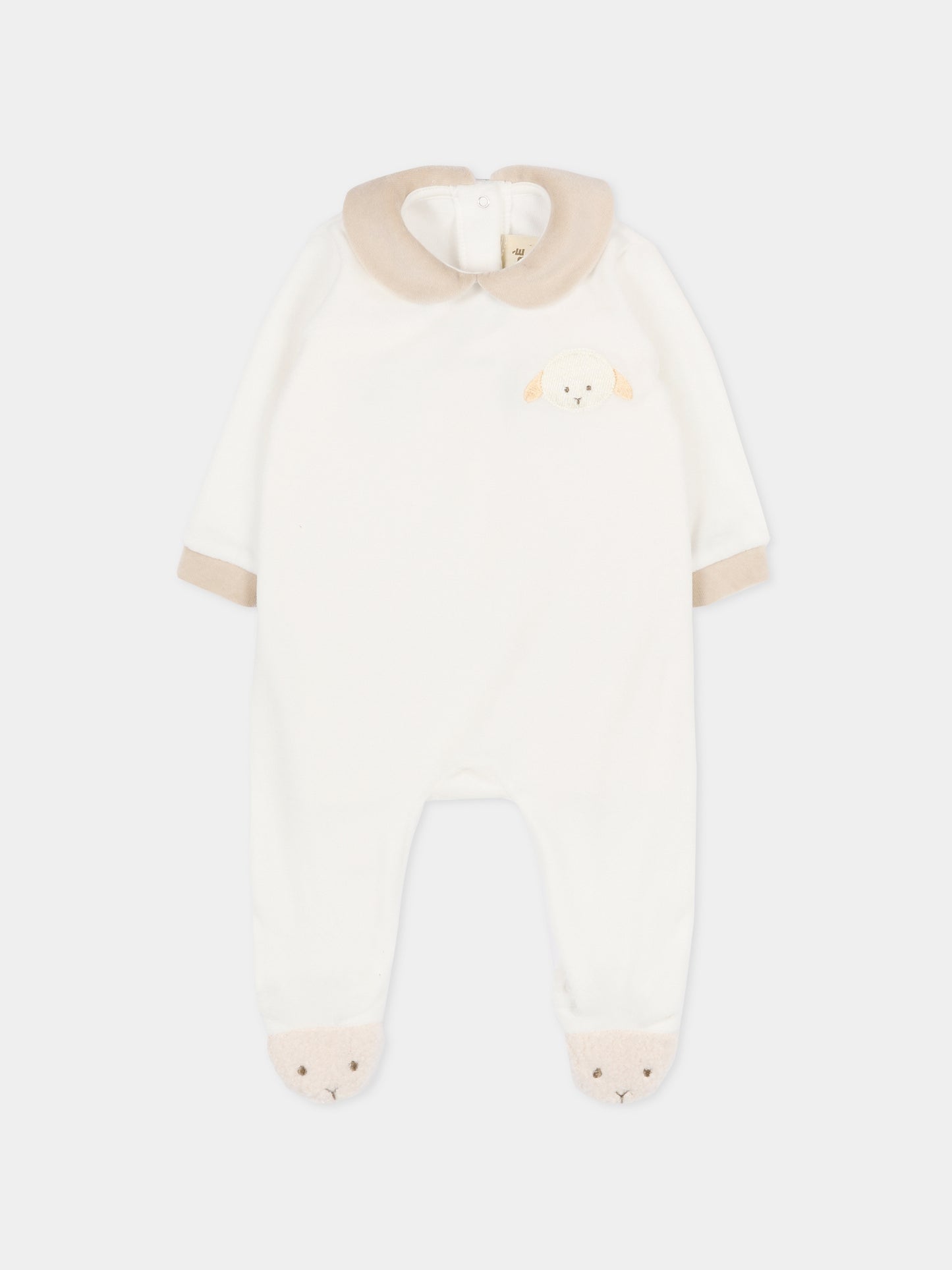 Tutina bianca per neonati con agnellino,Le Boo Beebè,CB012 2021