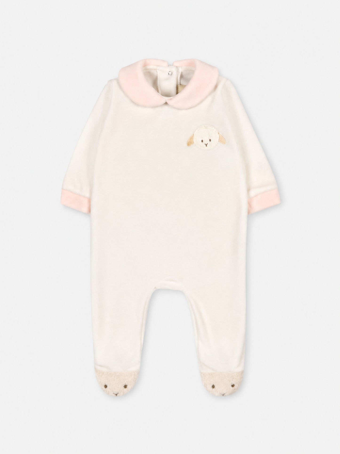 Tutina bianca per neonata con agnellino,Le Boo Beebè,CB012 2030