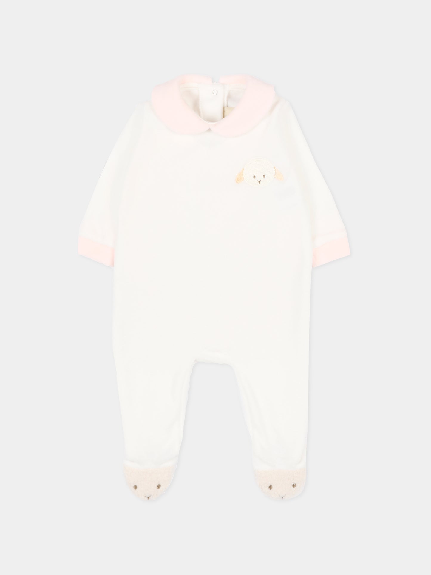 Tutina bianca per neonata con agnellino,Le Boo Beebè,CB012 2030