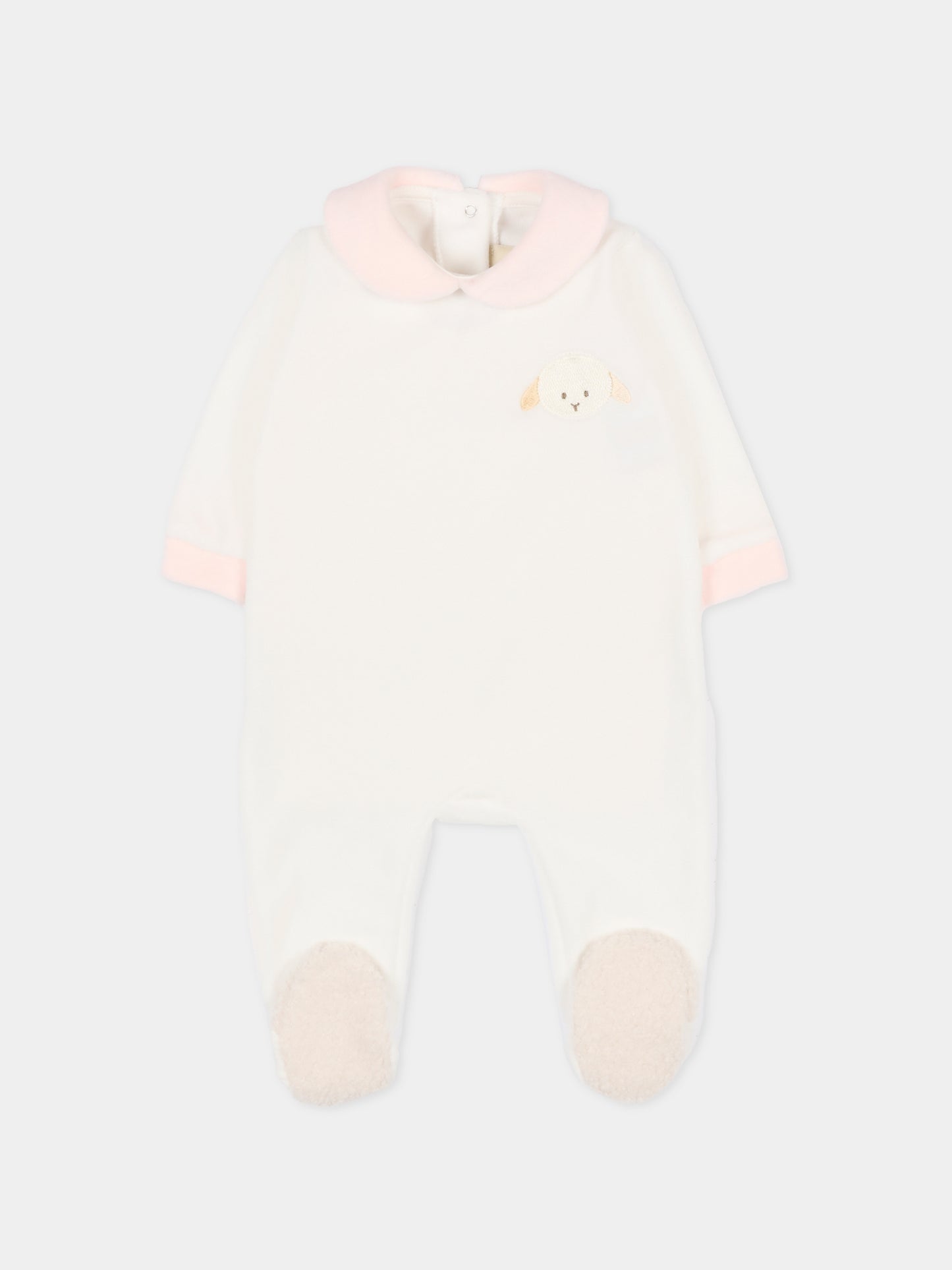 Tutina bianca per neonata con agnellino,Le Boo Beebè,CB012 2030