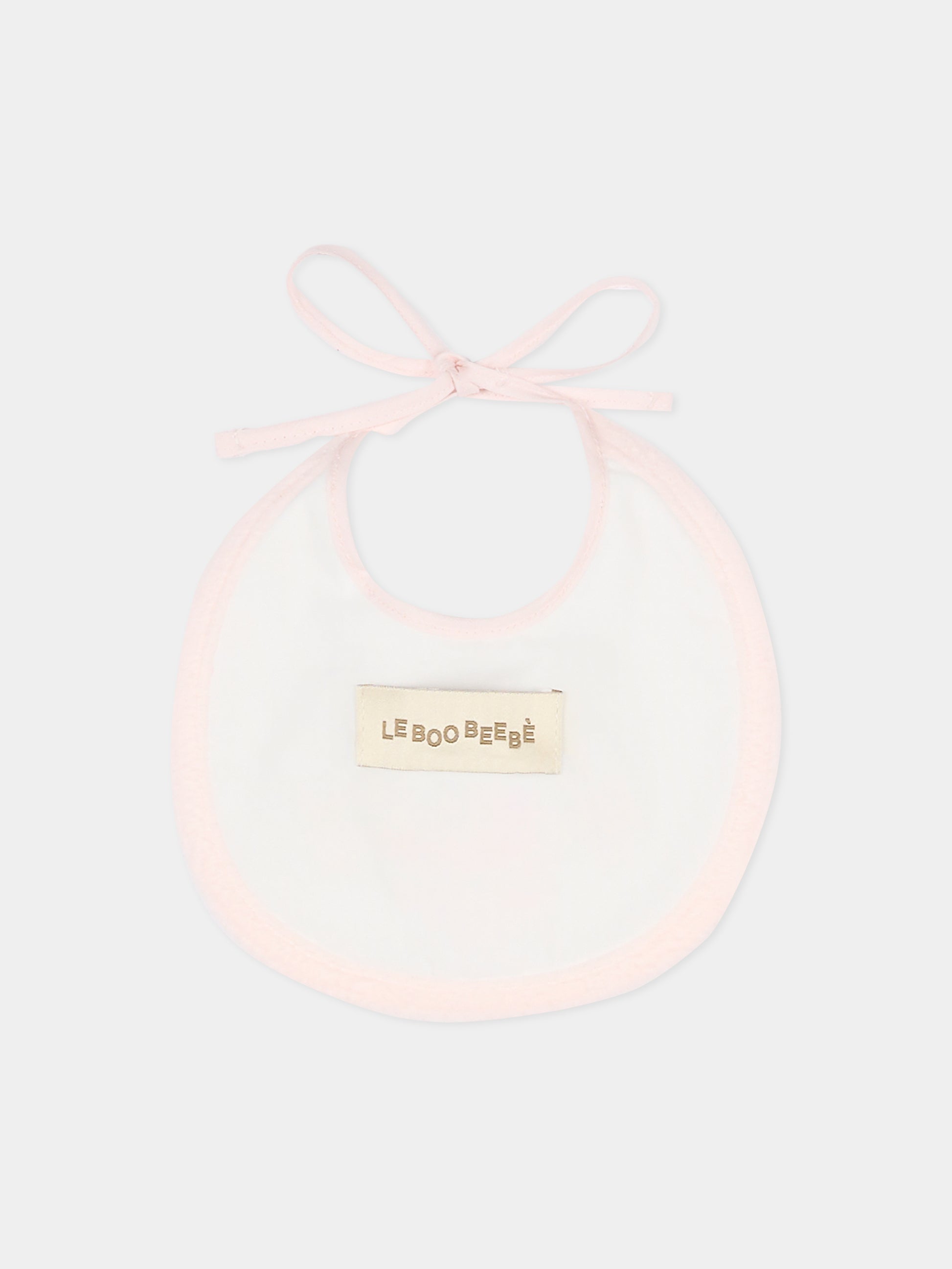 Bavaglino avorio per neonata con agnellino e collana,Le Boo Beebè,CBB011 30