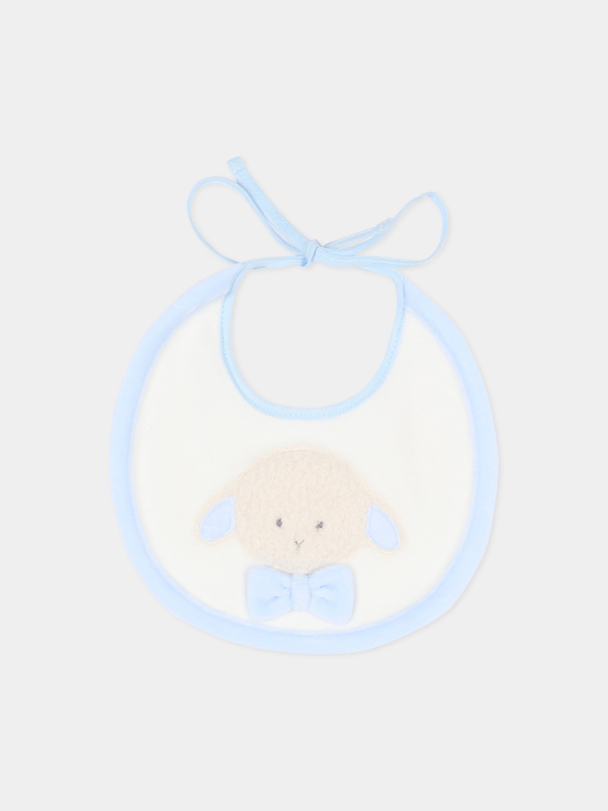 Bavaglino avorio per neonato con agnellino e papillon,Le Boo Beebè,CBB011 40