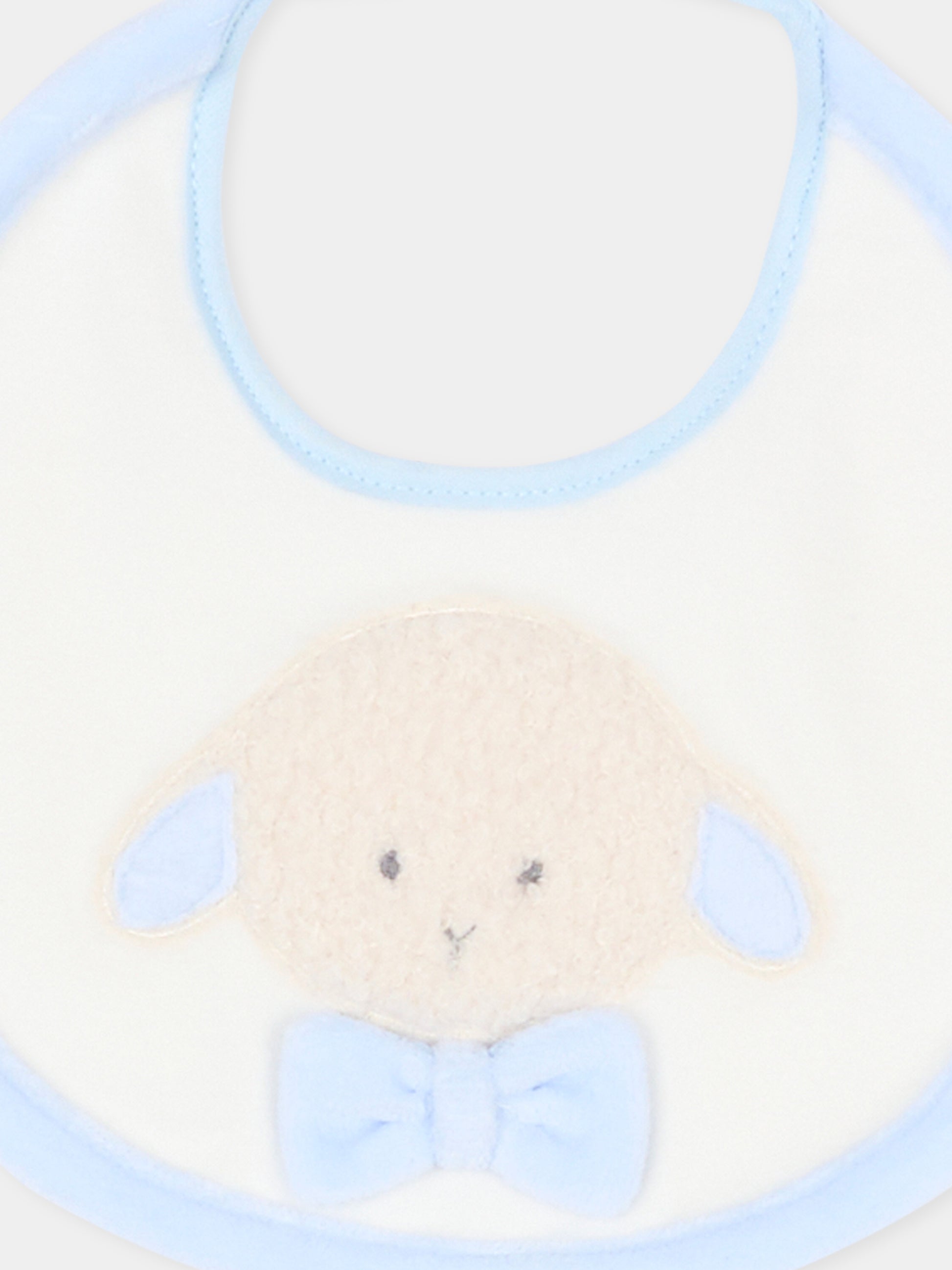 Bavaglino avorio per neonato con agnellino e papillon,Le Boo Beebè,CBB011 40