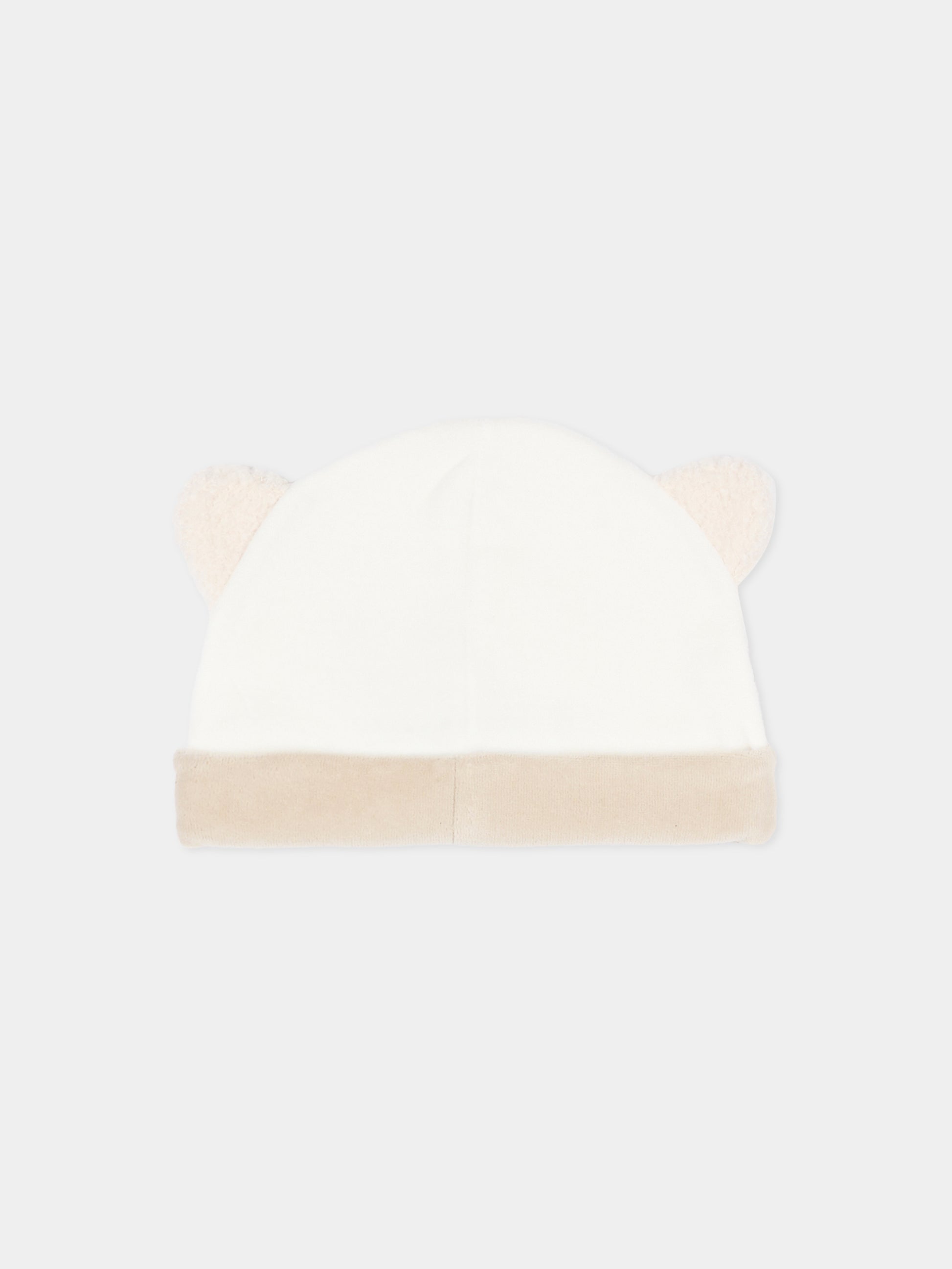 Cappello avorio per neonati con orecchie,Le Boo Beebè,CCB011 21