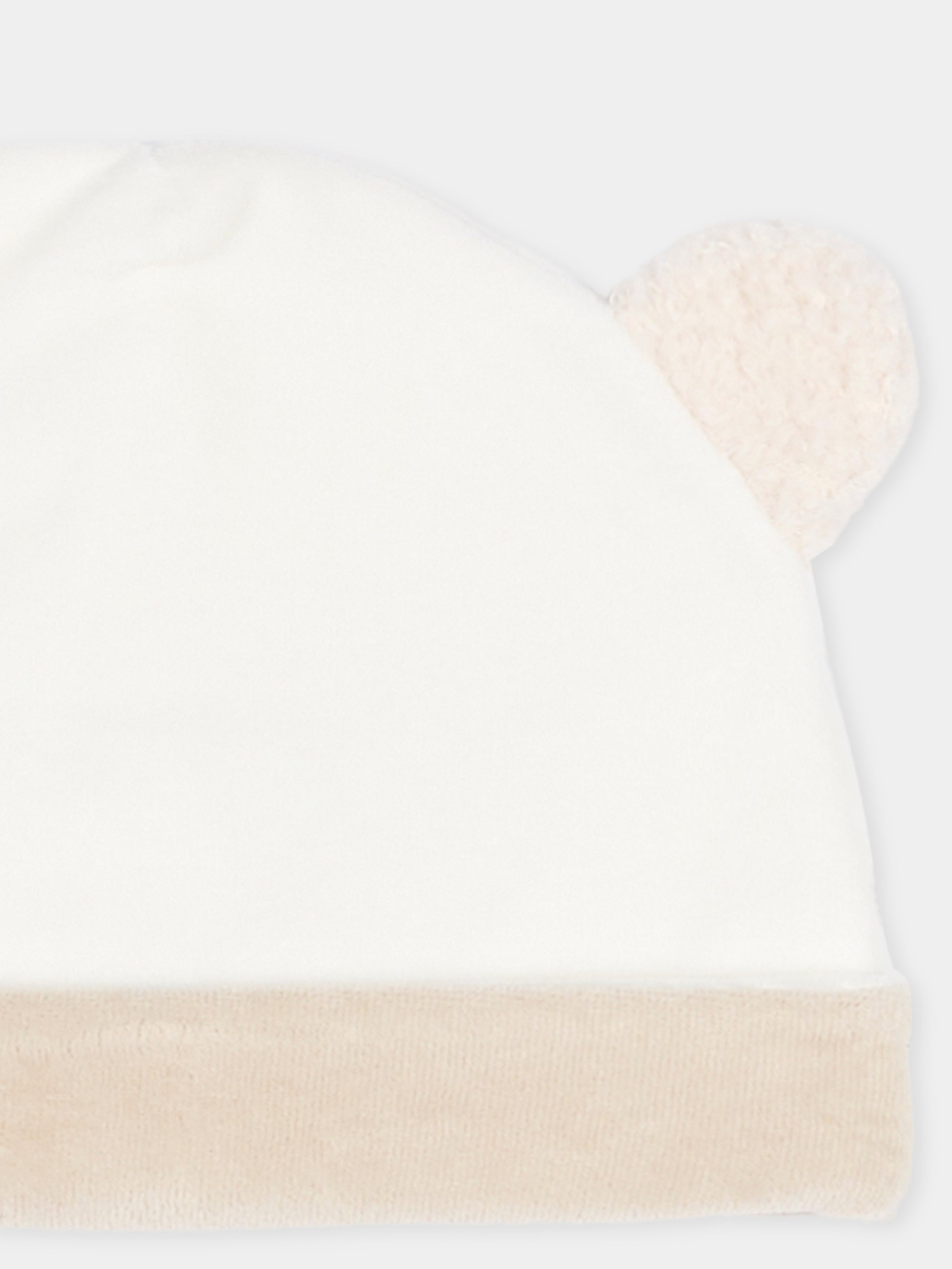 Cappello avorio per neonati con orecchie,Le Boo Beebè,CCB011 21