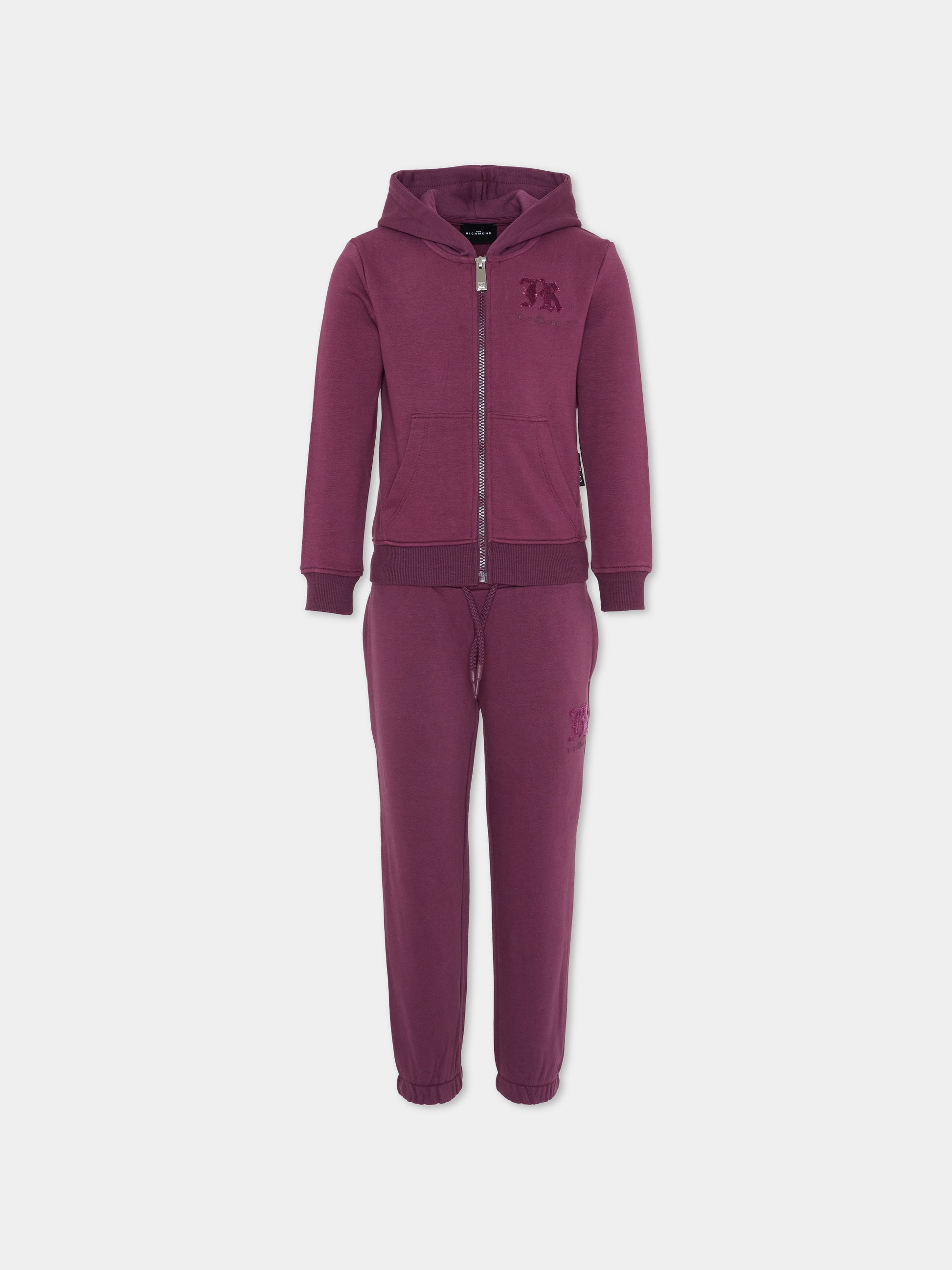 Completo viola per bambino con logo,Richmond,RBA25001CF EGGPLANT