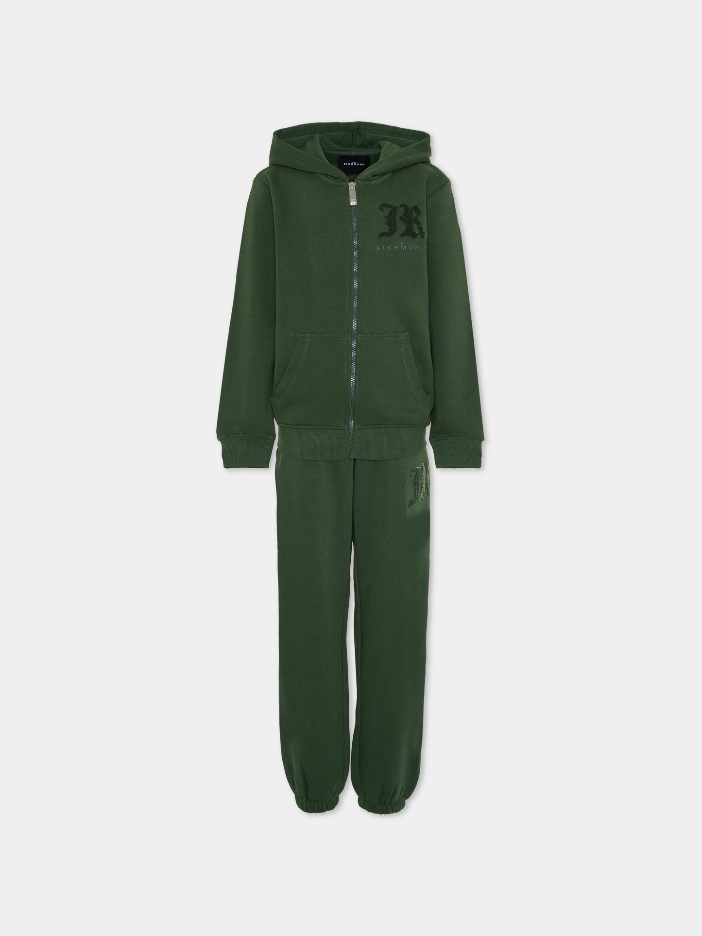 Completo verde per bambino con logo,Richmond,RBA25001CF FOREST NIGHT