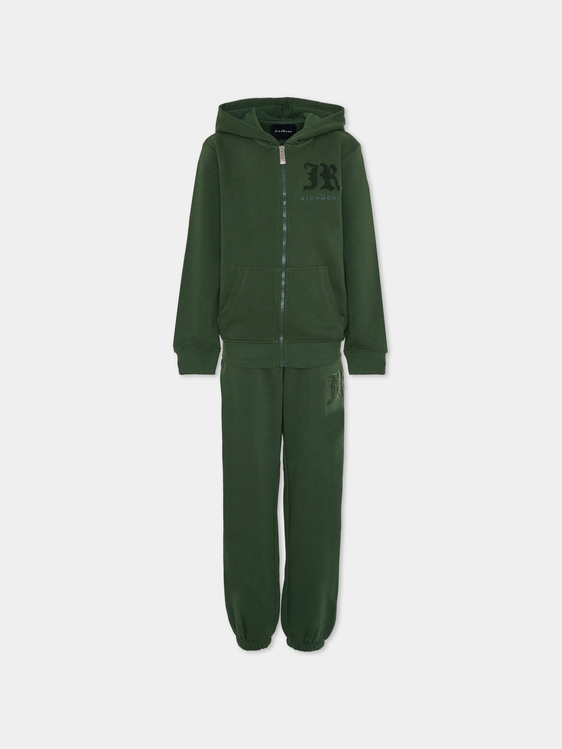 Completo verde per bambino con logo,Richmond,RBA25001CF FOREST NIGHT