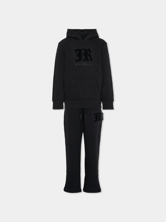 Completo nero per bambino con logo,Richmond,RBA25005CF BLACK