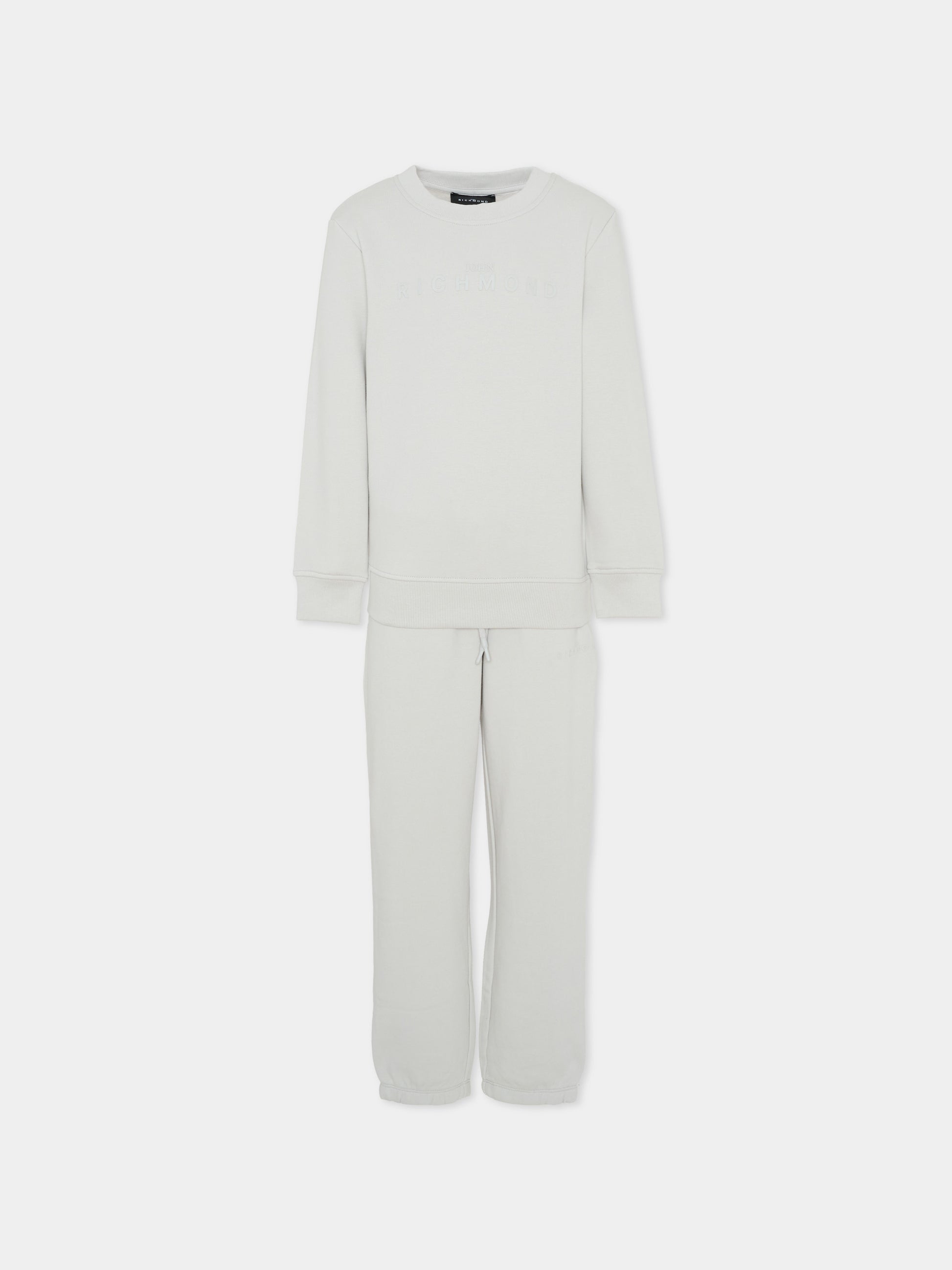 Completo grigio per bambino con logo,Richmond,RBA25006CF BLUE VAPOR