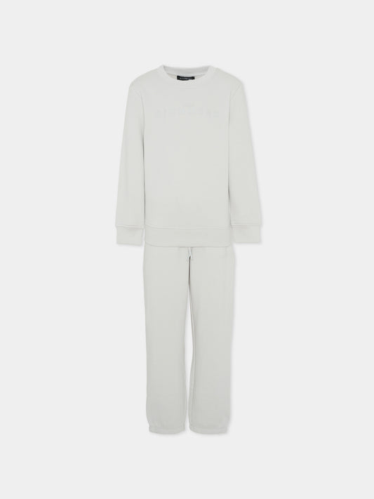 Completo grigio per bambino con logo,Richmond,RBA25006CF BLUE VAPOR