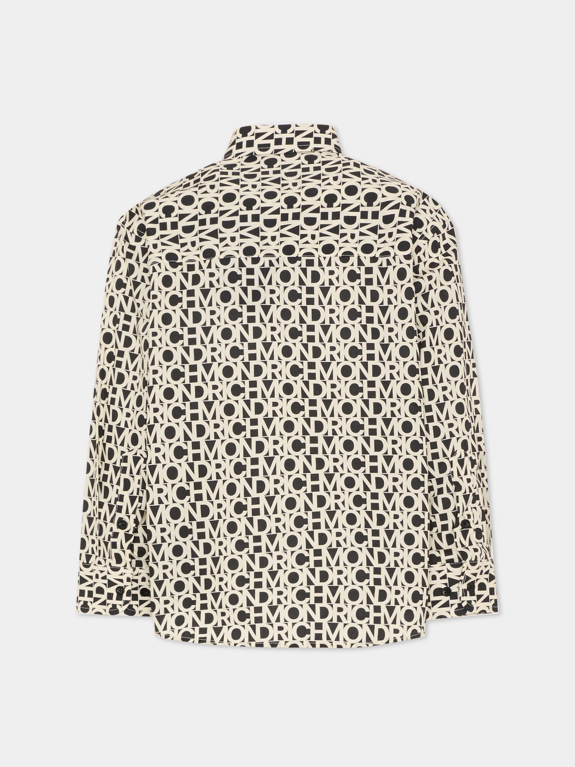 Camicia nera per bambino con logo,Richmond,RBA25044CA LETTERING