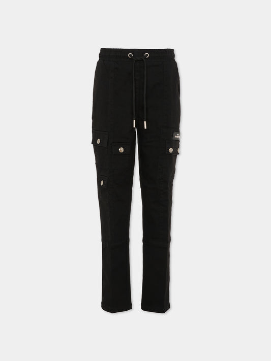 Pantaloni neri pe bambino con logo,Richmond,RBA25148PA BLACK